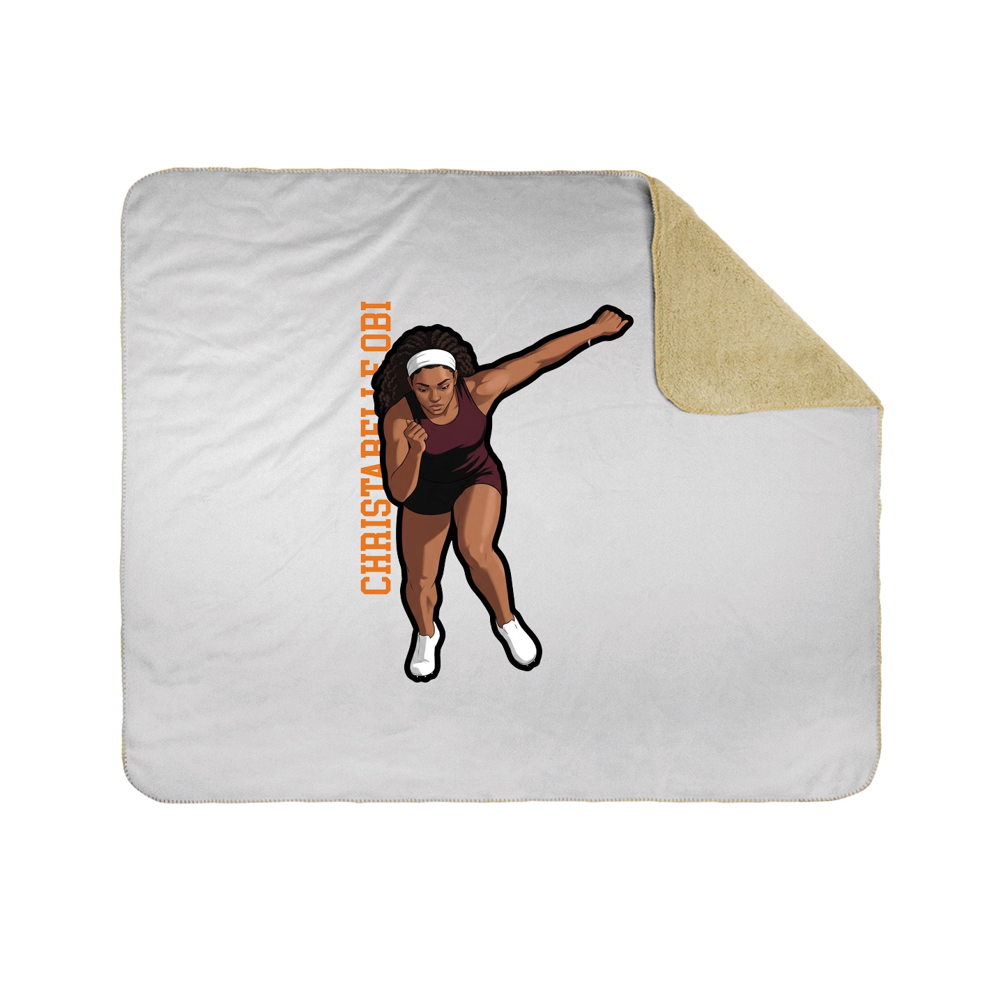 Throw Blanket — Name Vertical in White