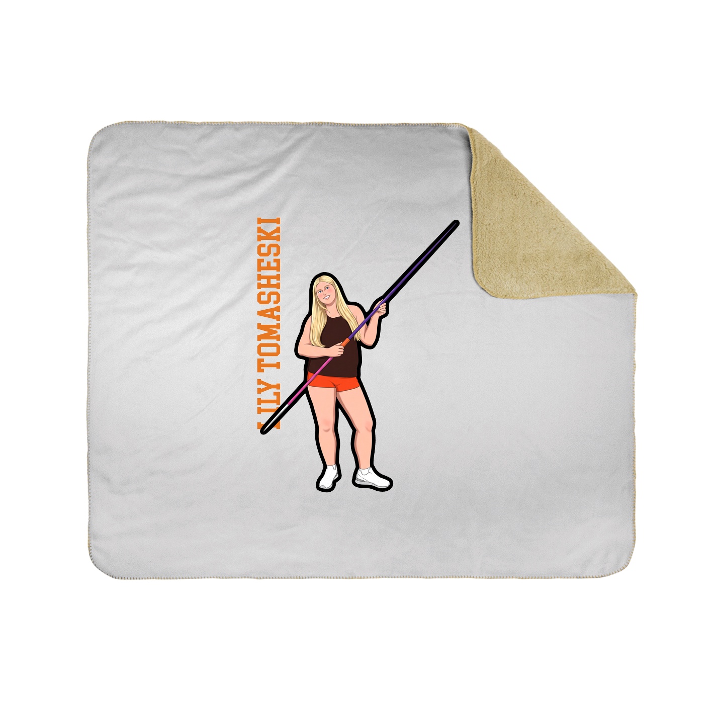 Throw Blanket — Name Vertical in White