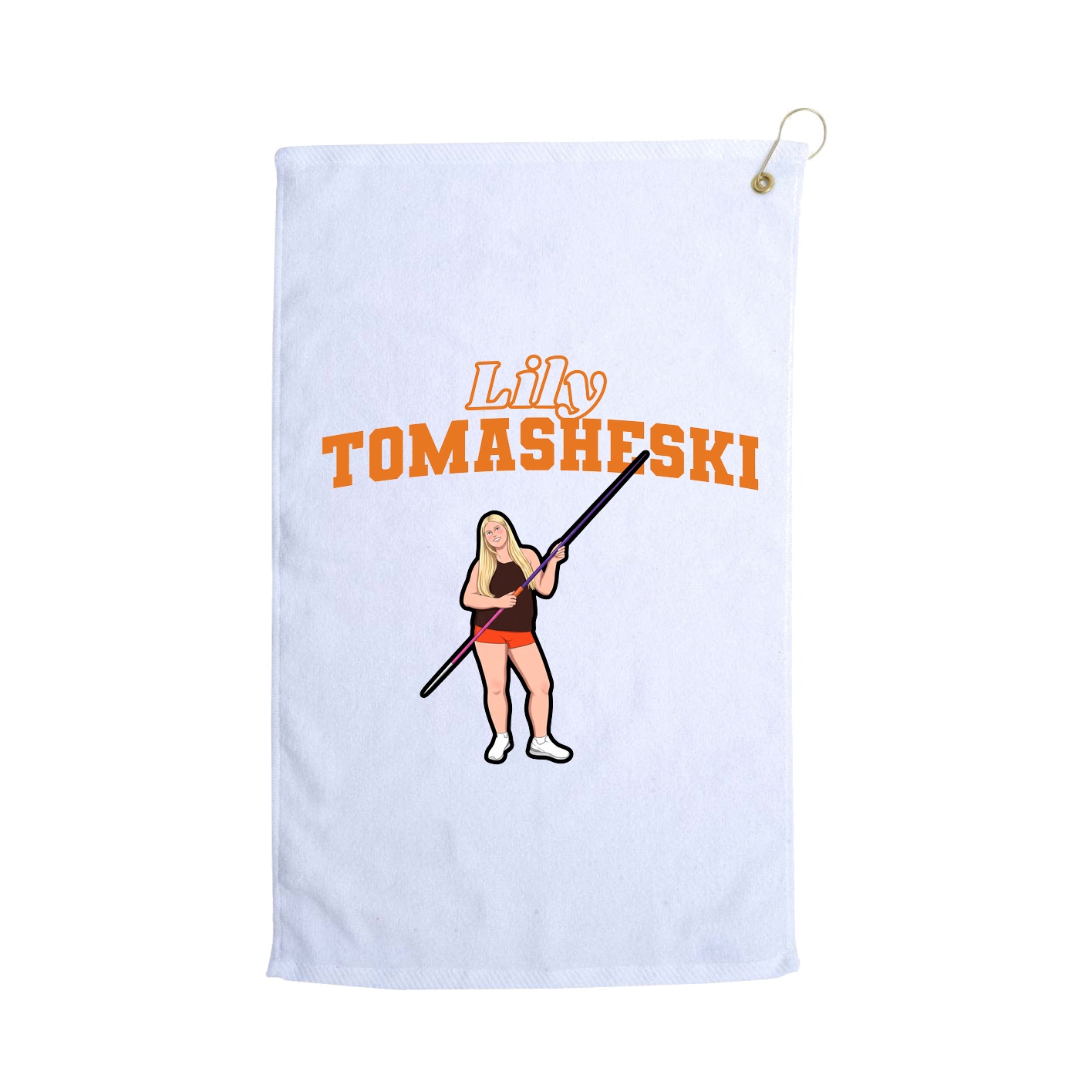 Golf Towel — Name Arch in White