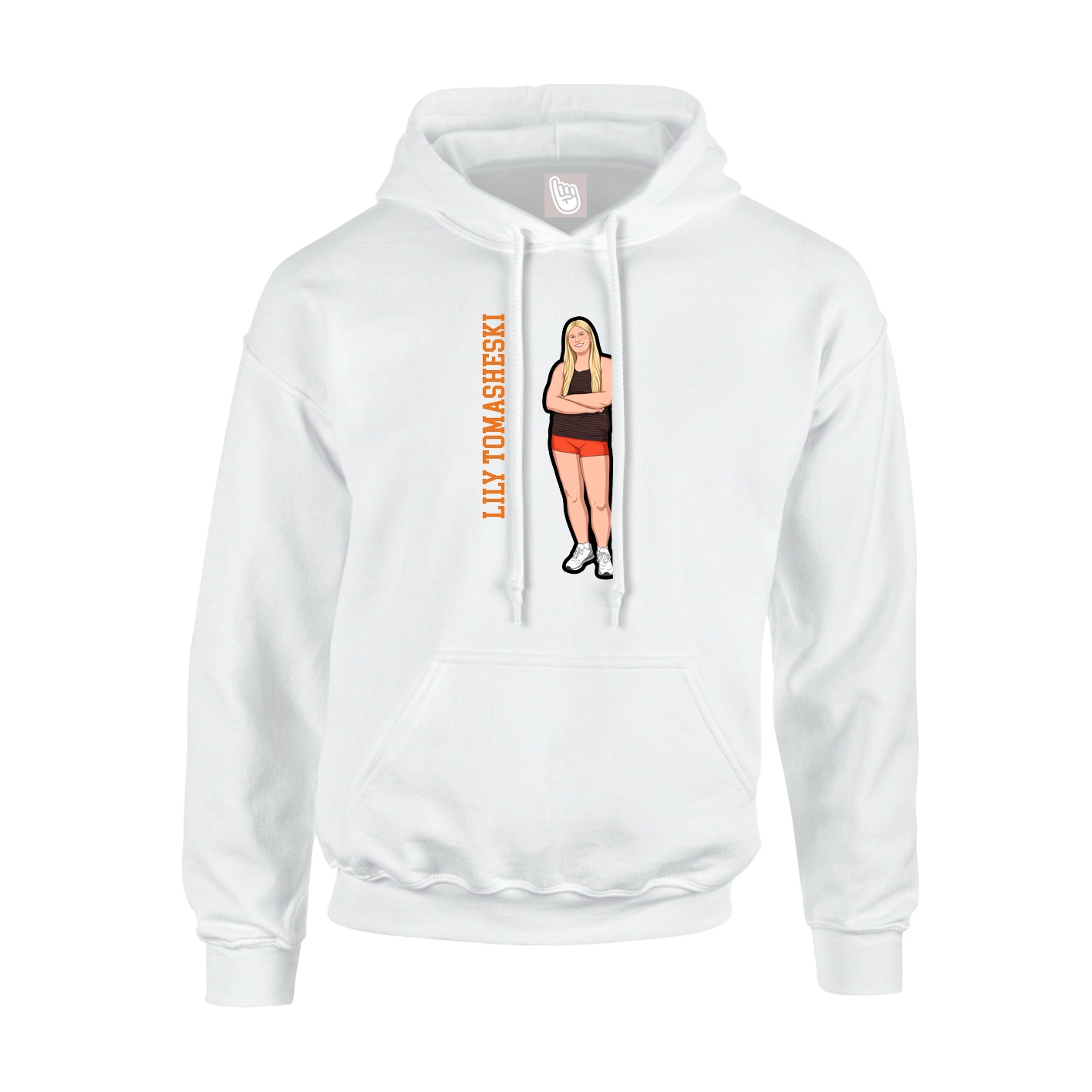 Youth Hoodie — Name Vertical in White