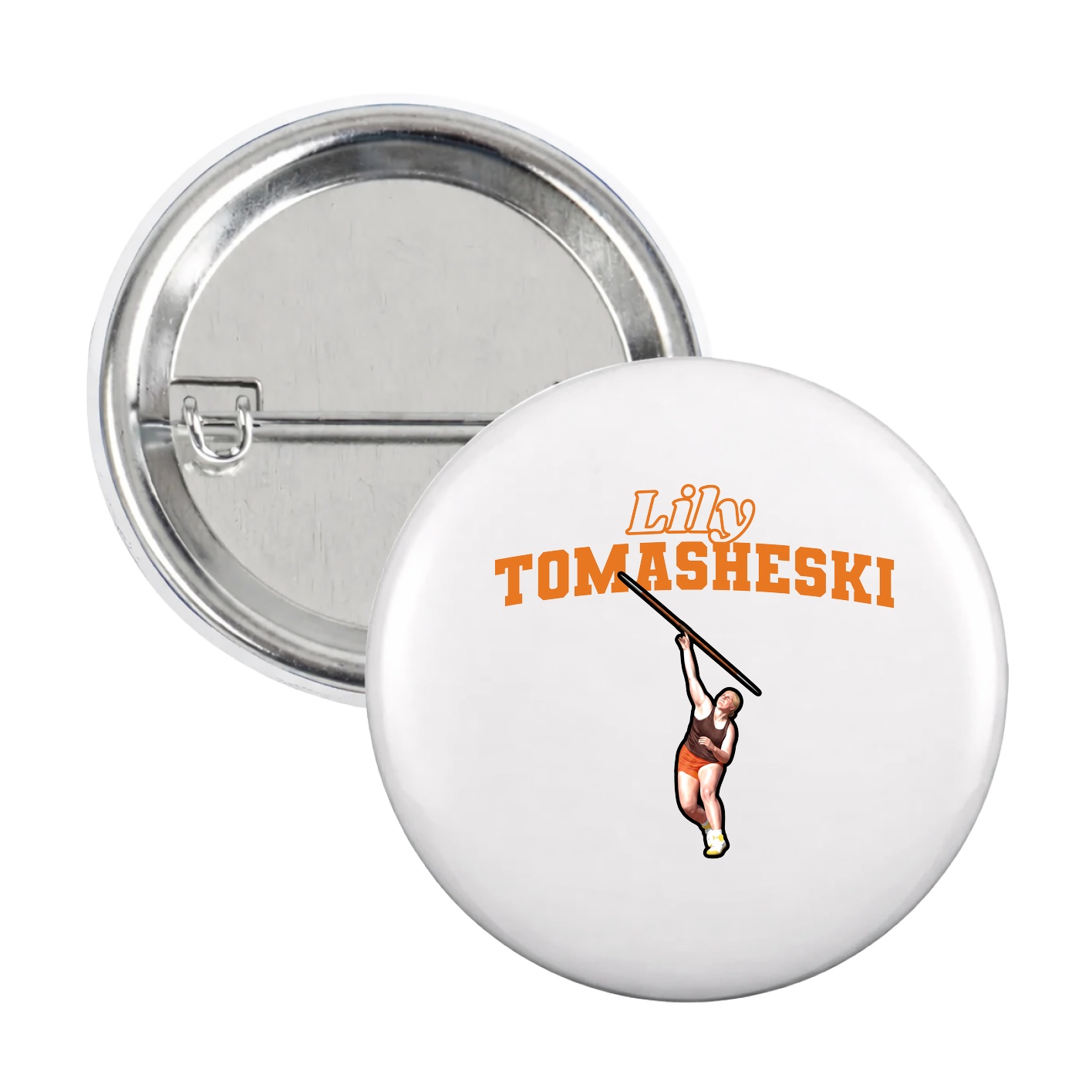 Game Day Button — Name Arch in White