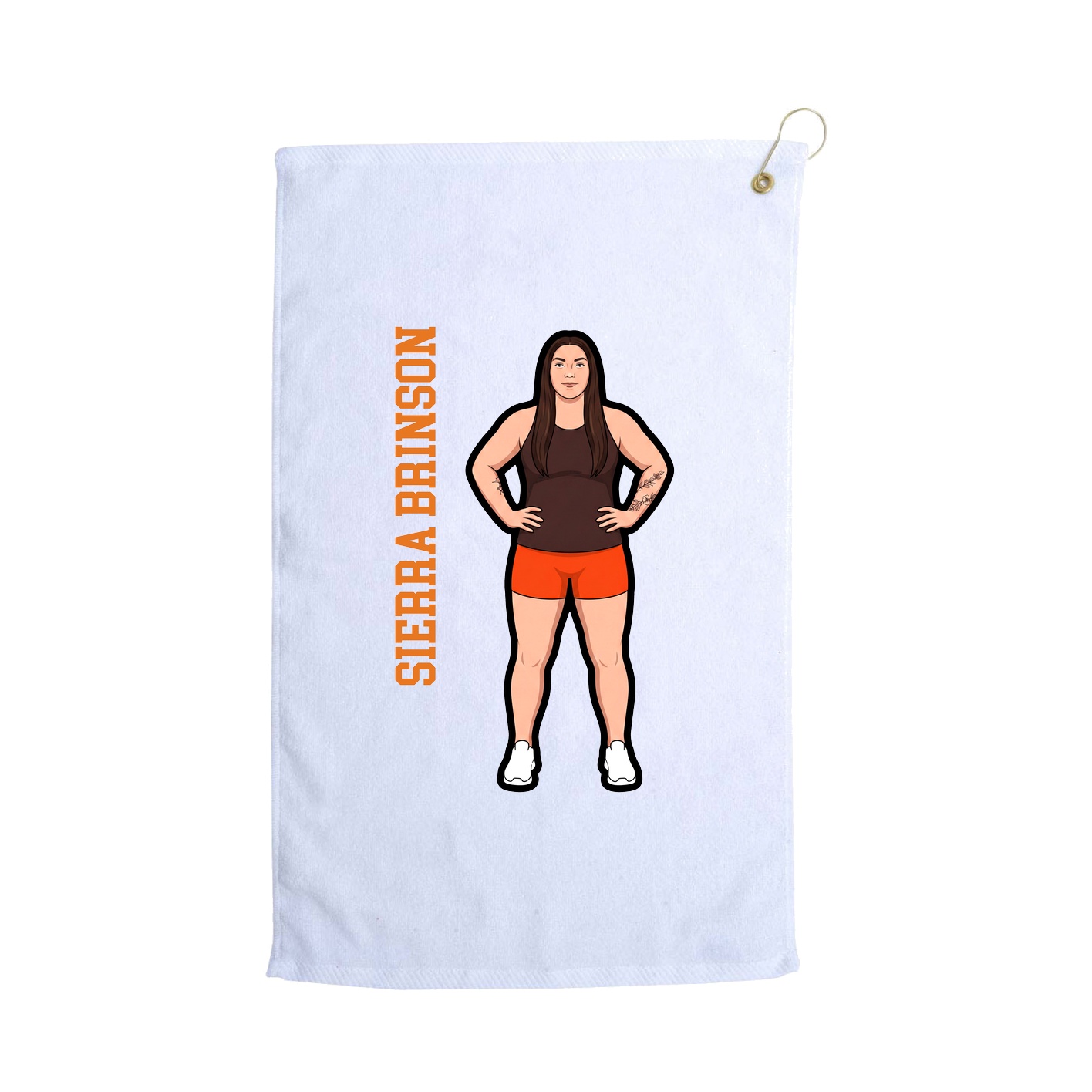 Golf Towel — Name Vertical in White