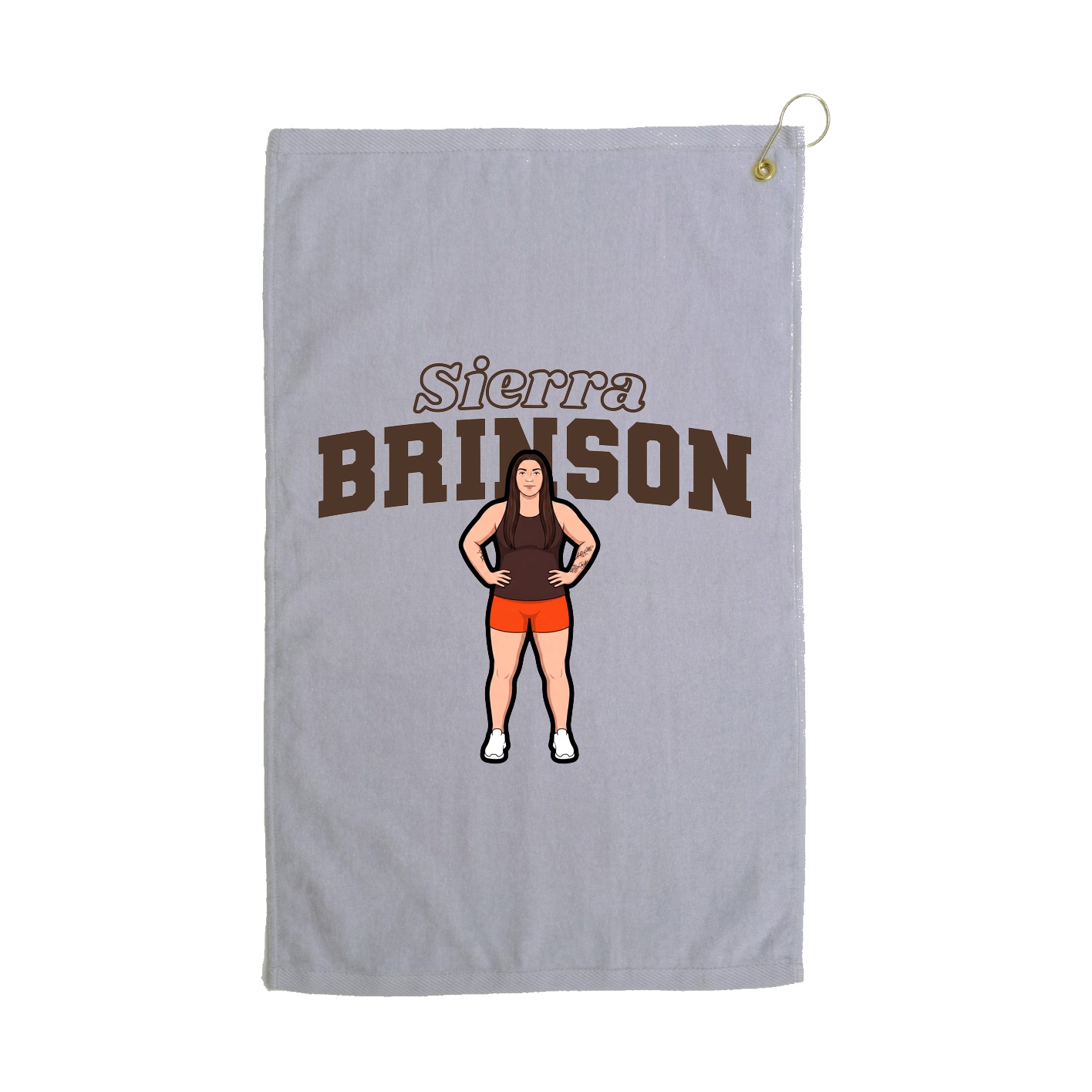 Golf Towel — Name Arch in Grey