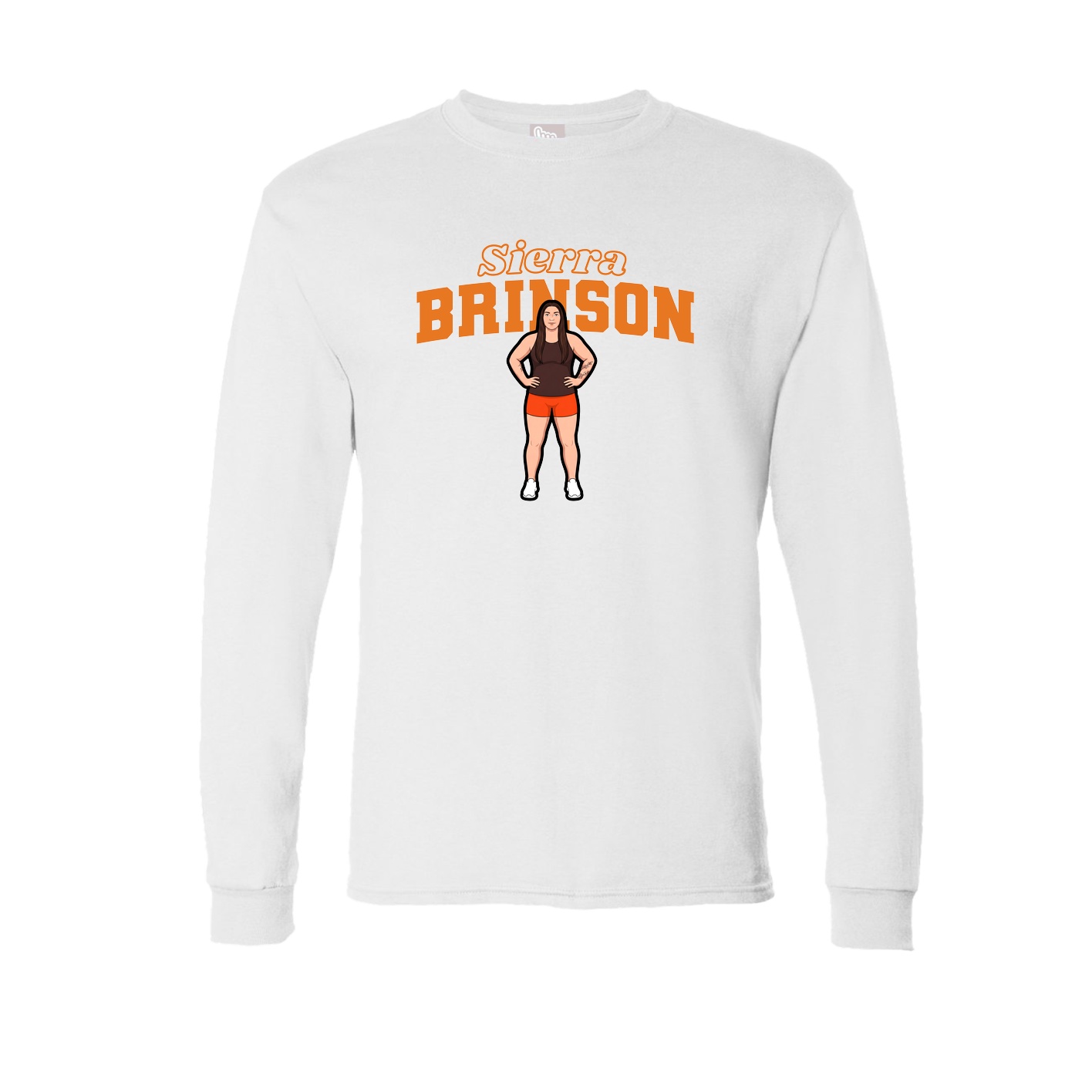 Long Sleeve Tee — Name Arch in White