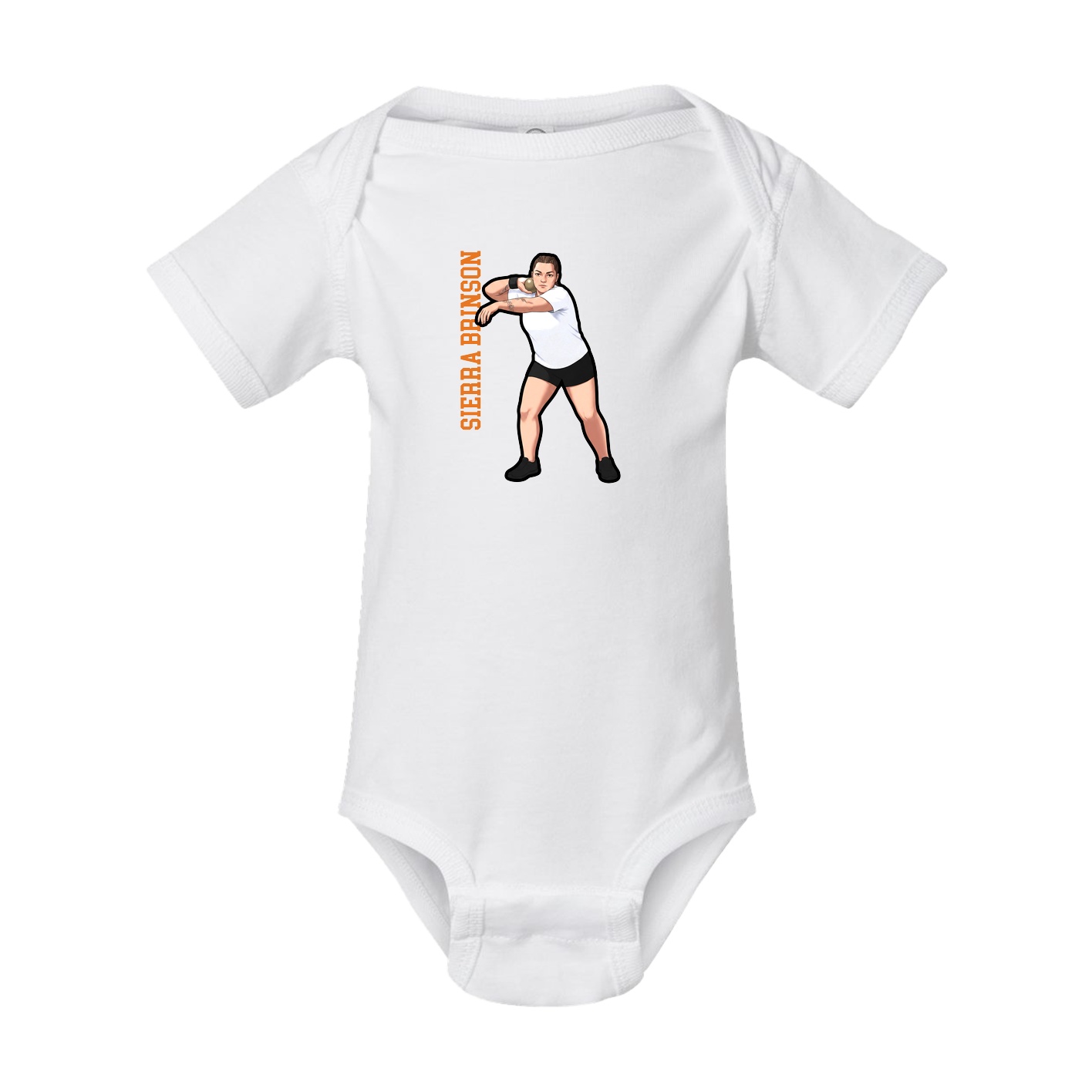 Baby Onesie — Name Vertical in White