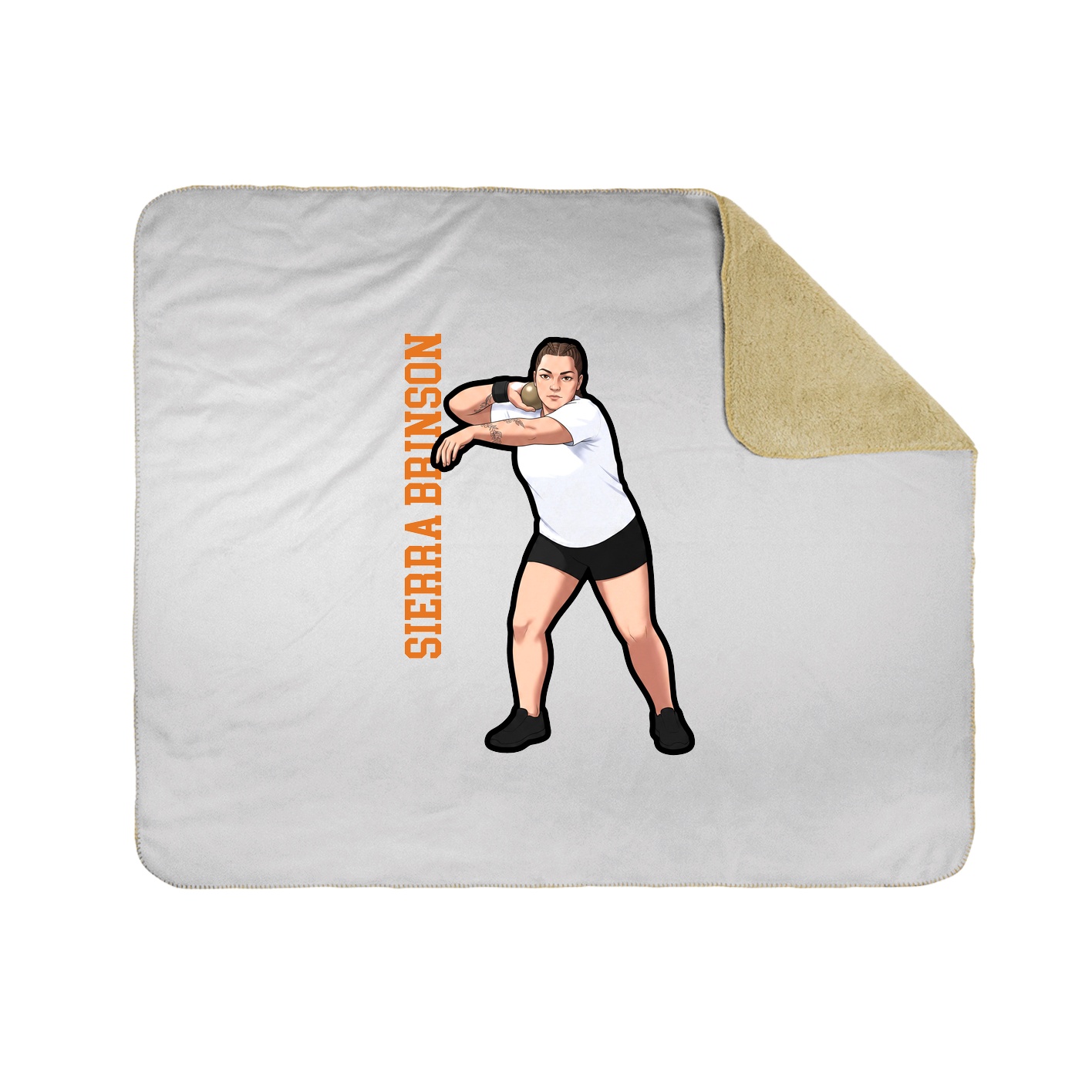 Throw Blanket — Name Vertical in White