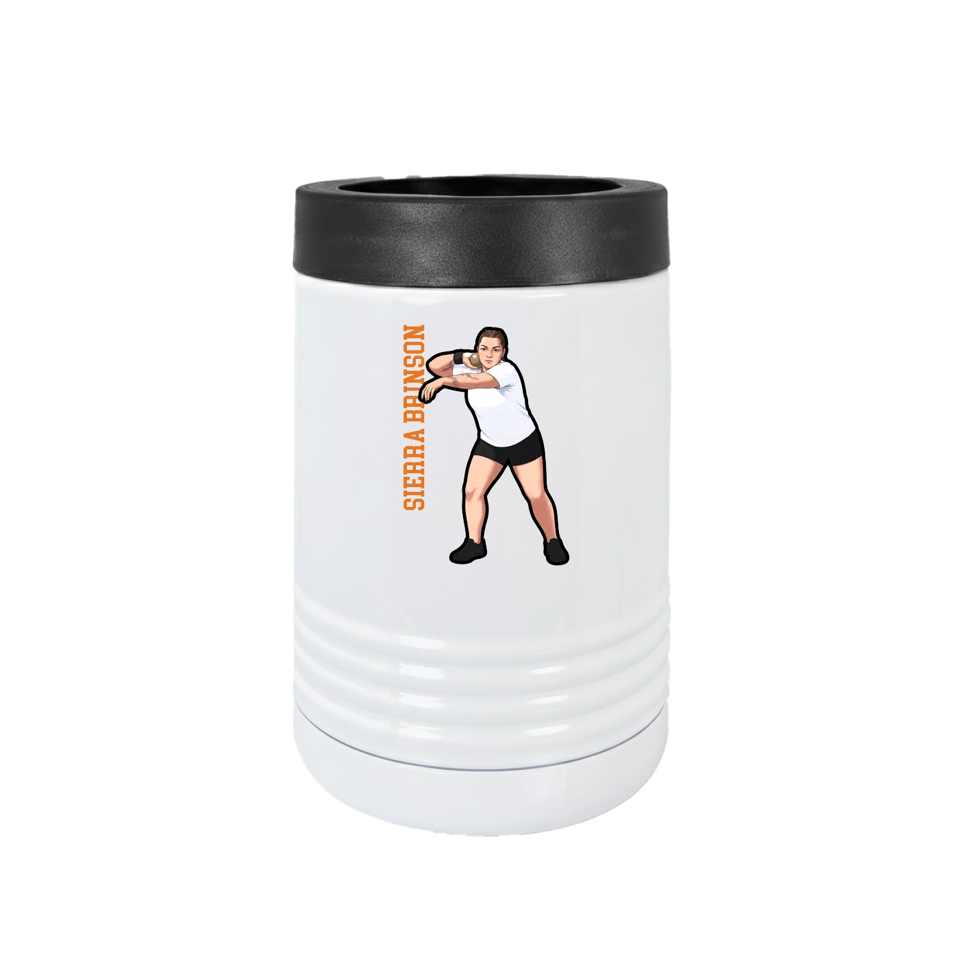 Beverage Holder — Name Vertical in White