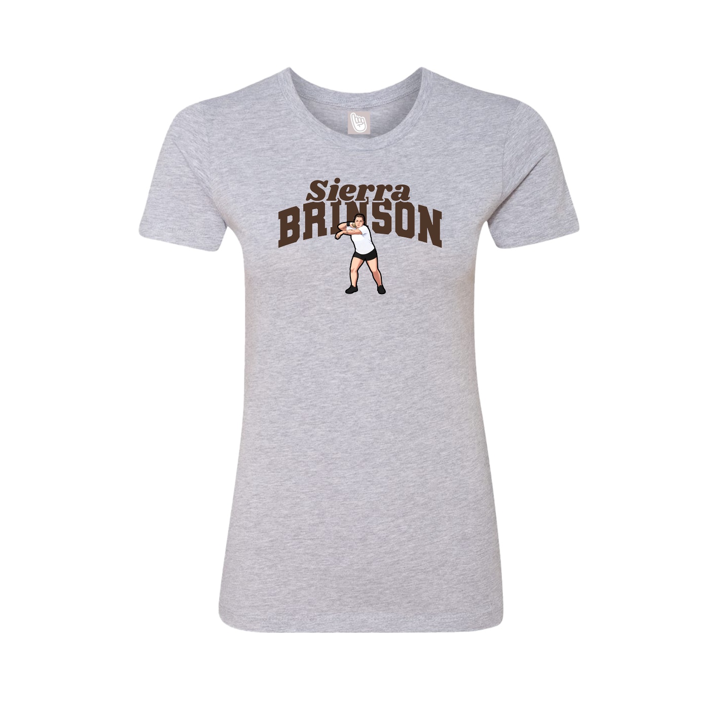 Fitted Women's Tee — Signature Arch in Grey