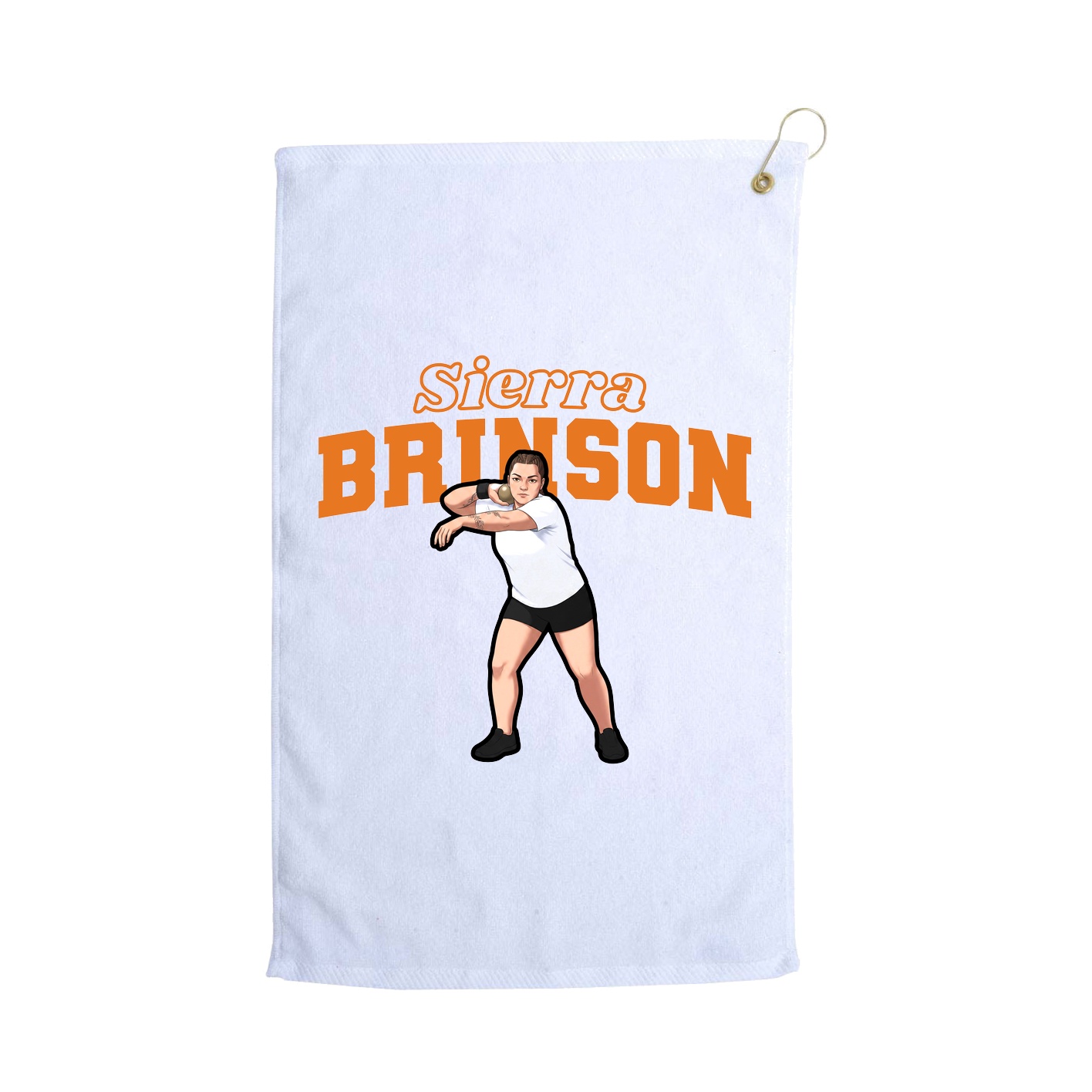 Golf Towel — Name Arch in White