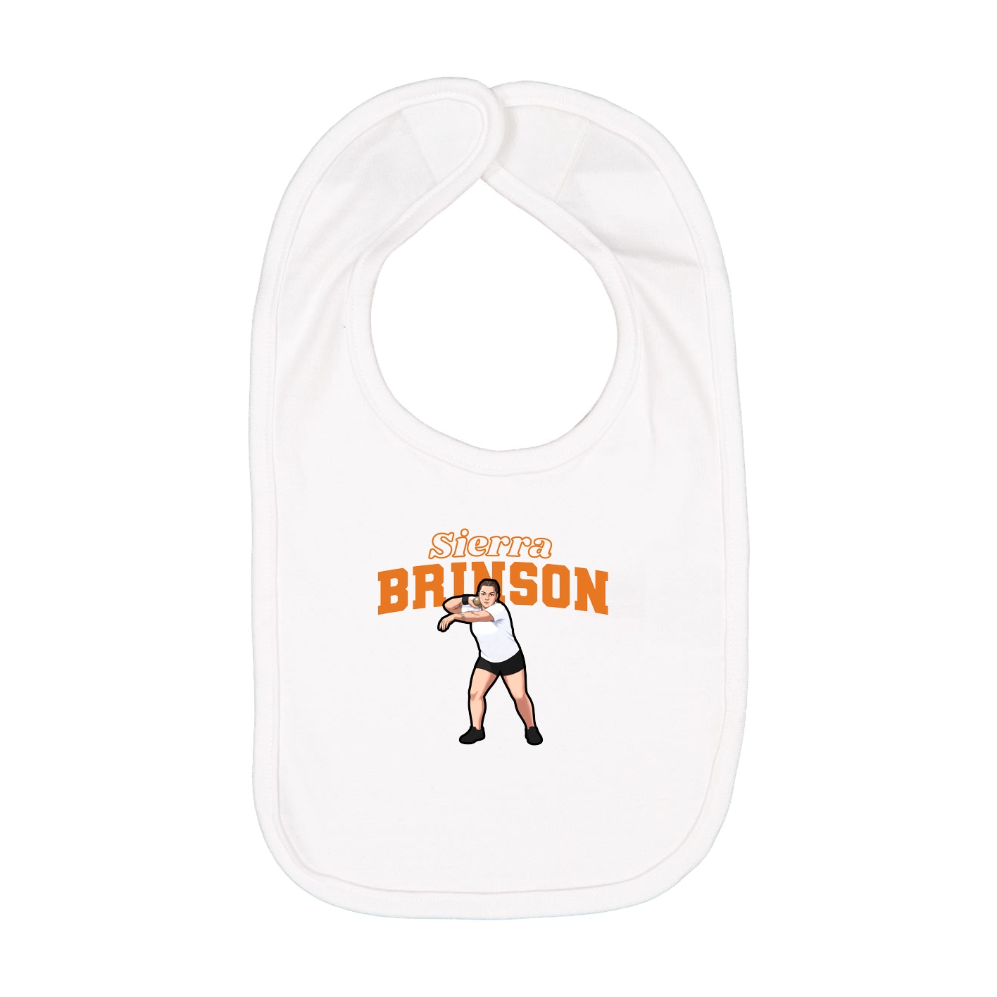 Infant Bib — Name Arch in White