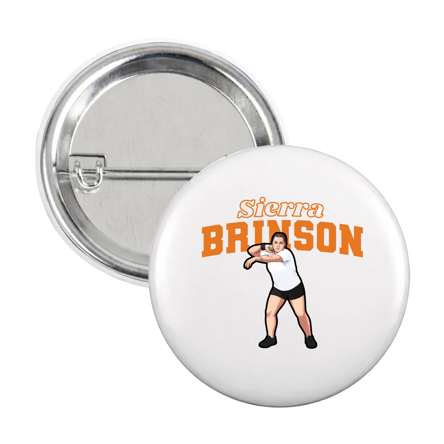 Game Day Button — Name Arch in White