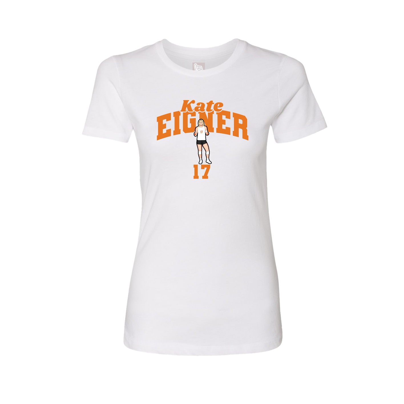 Fitted Women's Tee — Signature Arch in White