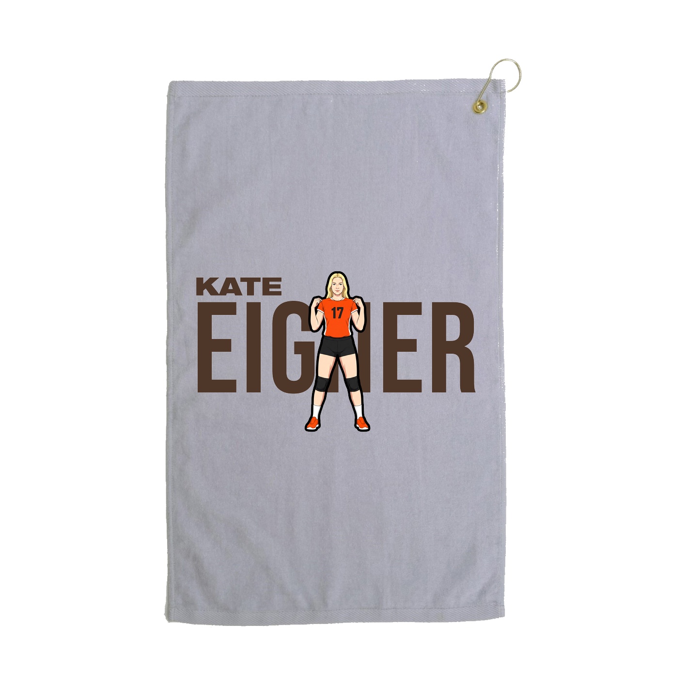 Golf Towel — Player Name in Grey