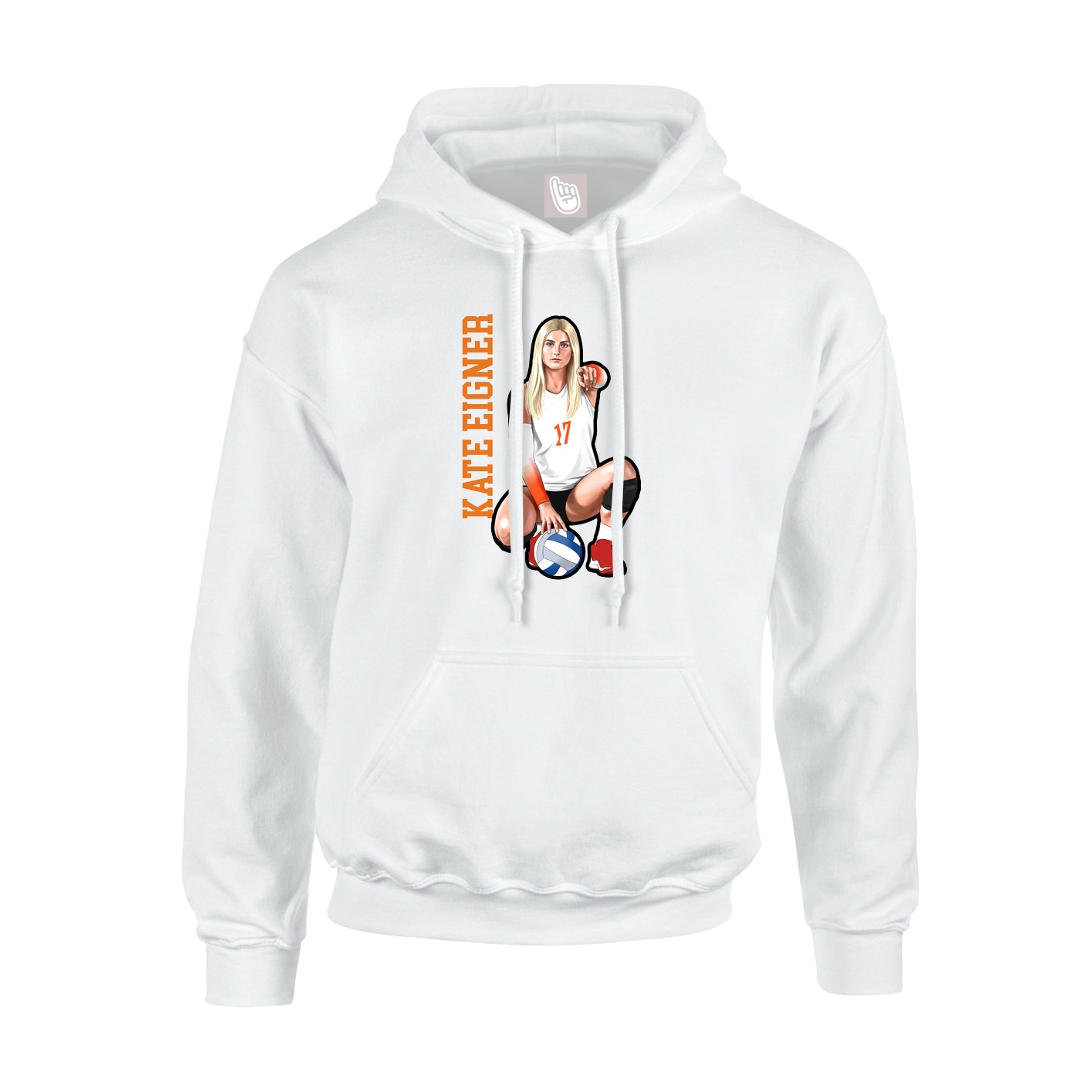 Youth Hoodie — Name Vertical in White