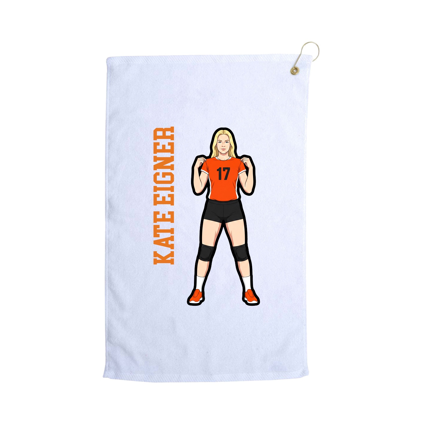 Golf Towel — Name Vertical in White