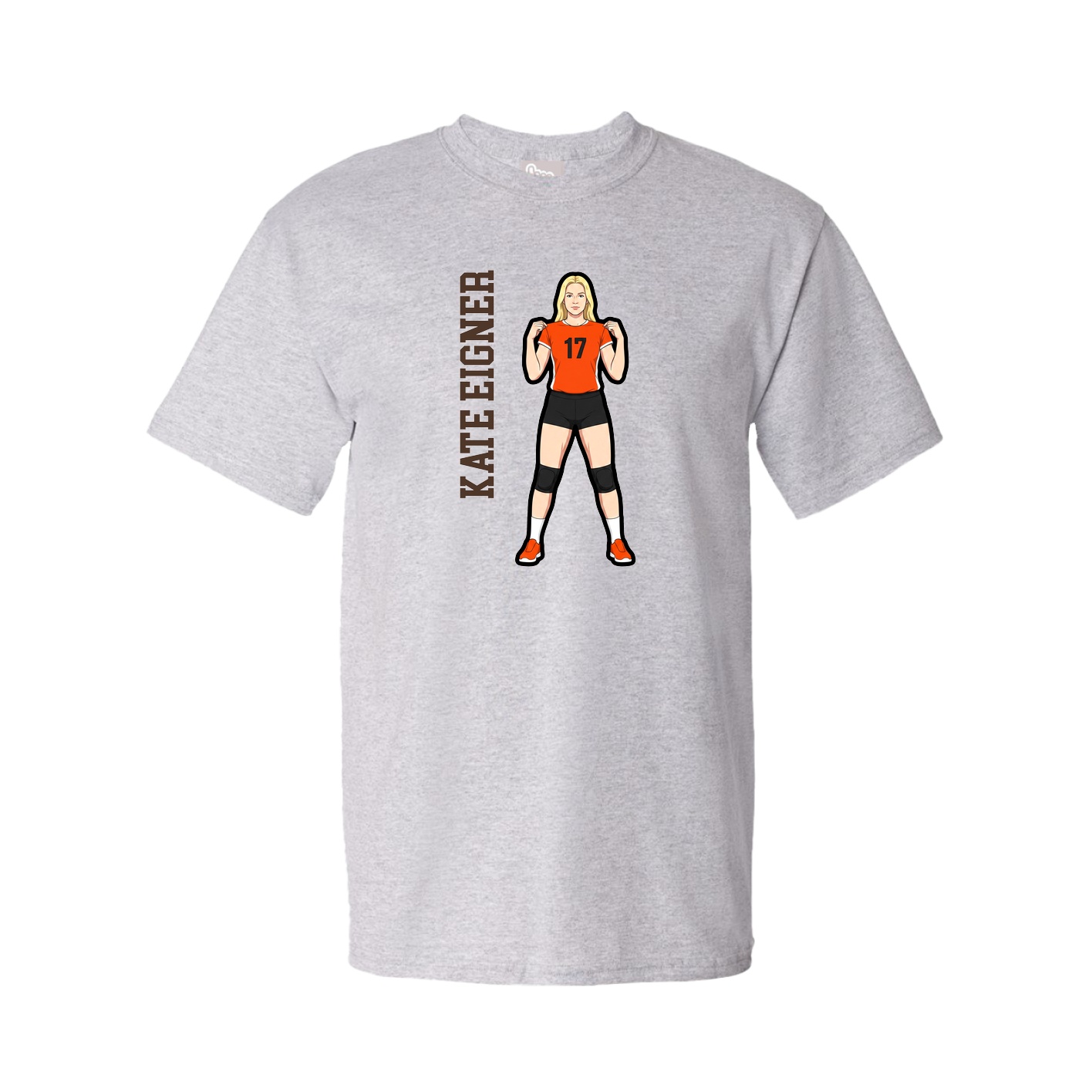 Youth Tee — Name Vertical in Grey