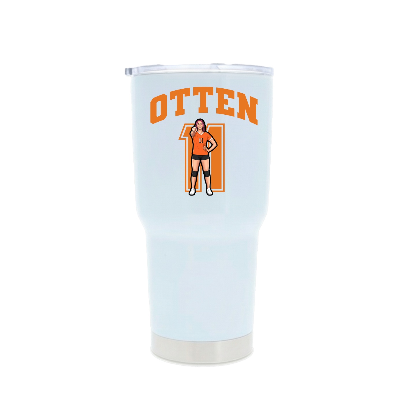 30oz Stainless Steel Tumbler — Number in White