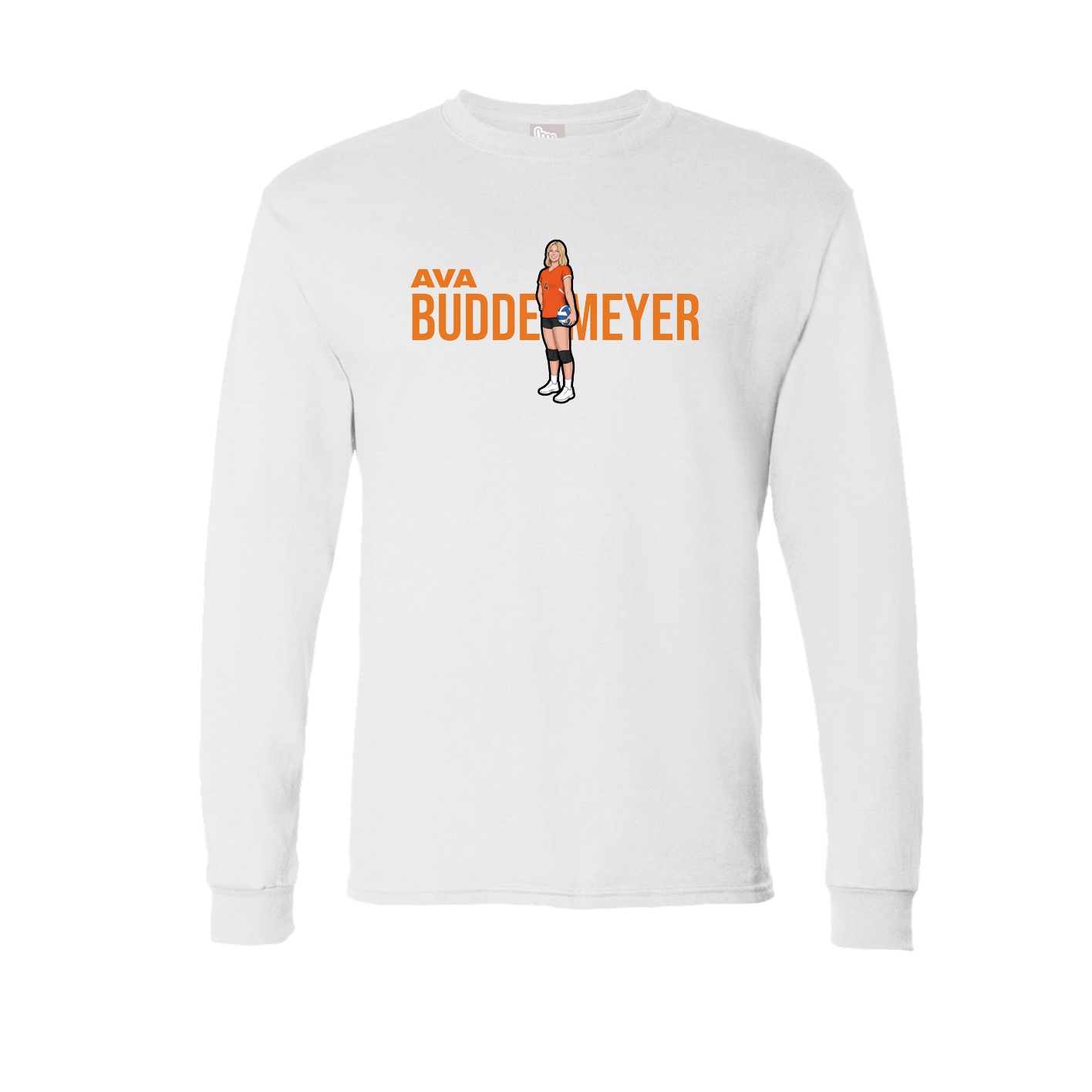 Long Sleeve Tee — Player Name in White