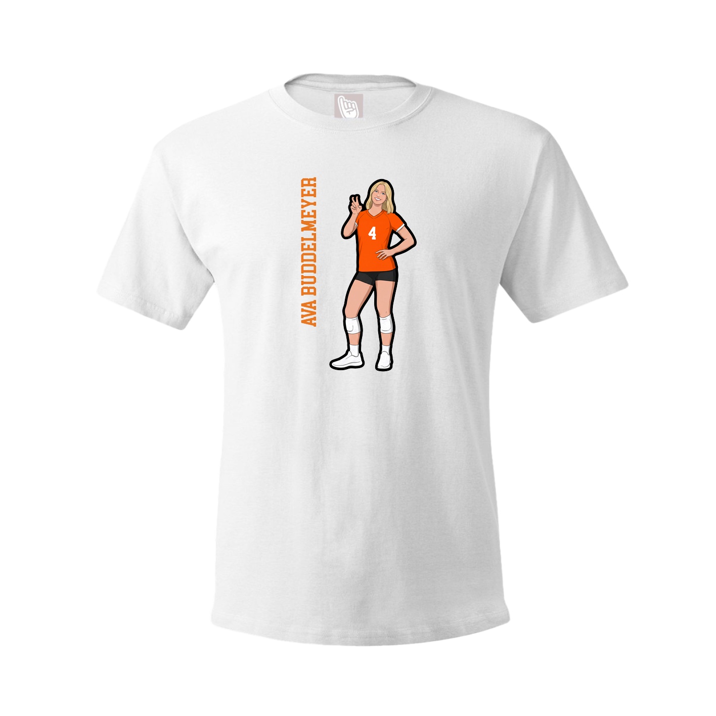 Youth Tee — Name Vertical in White