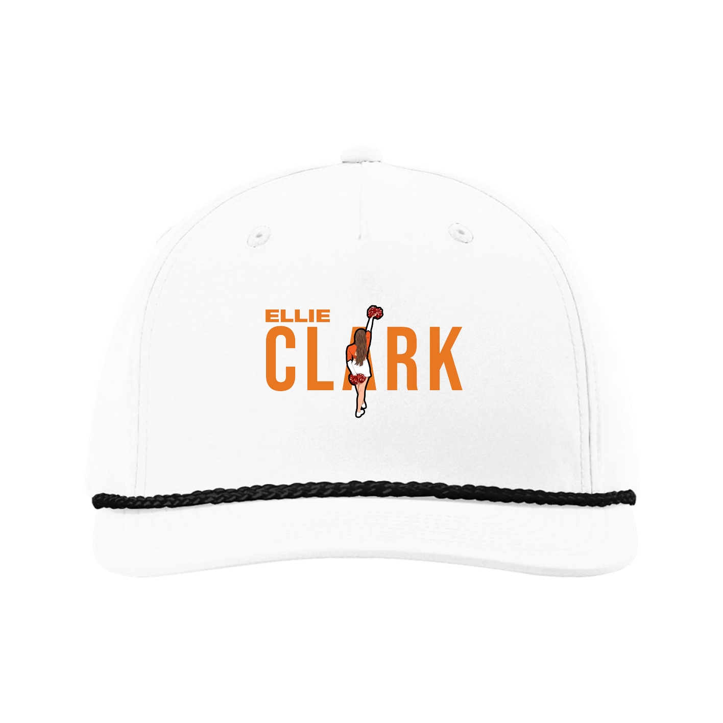 Five-Panel Classic Rope Cap — Player Name in White