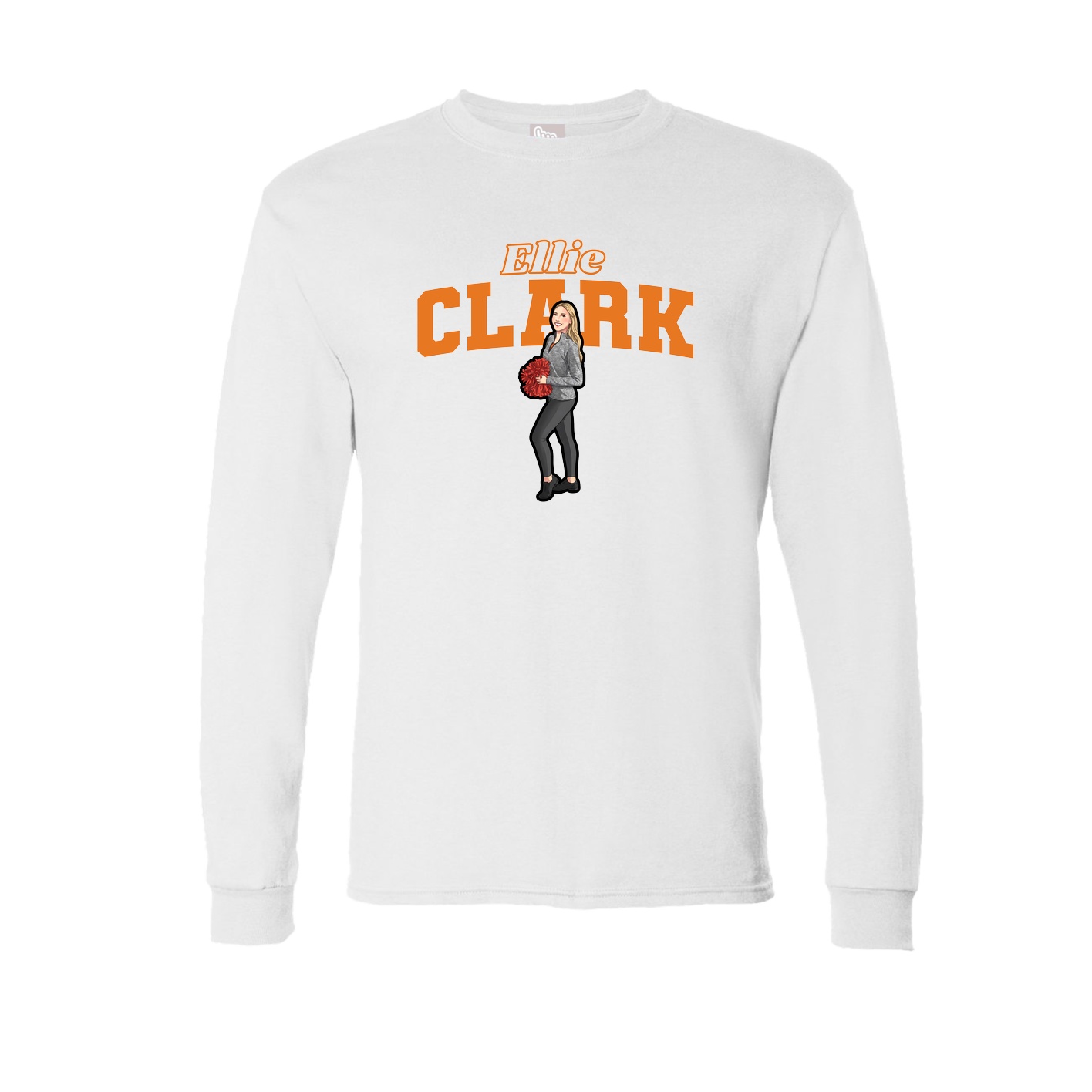 Long Sleeve Tee — Name Arch in White