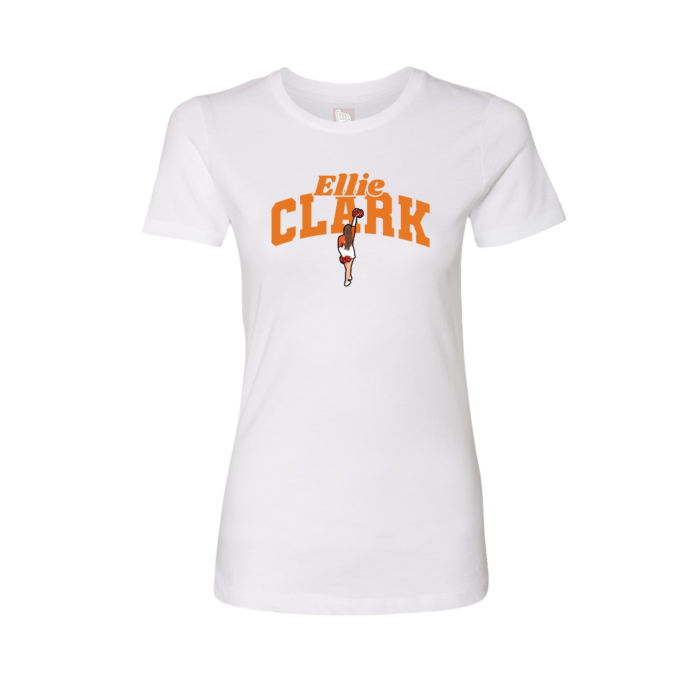 Fitted Women's Tee — Signature Arch in White