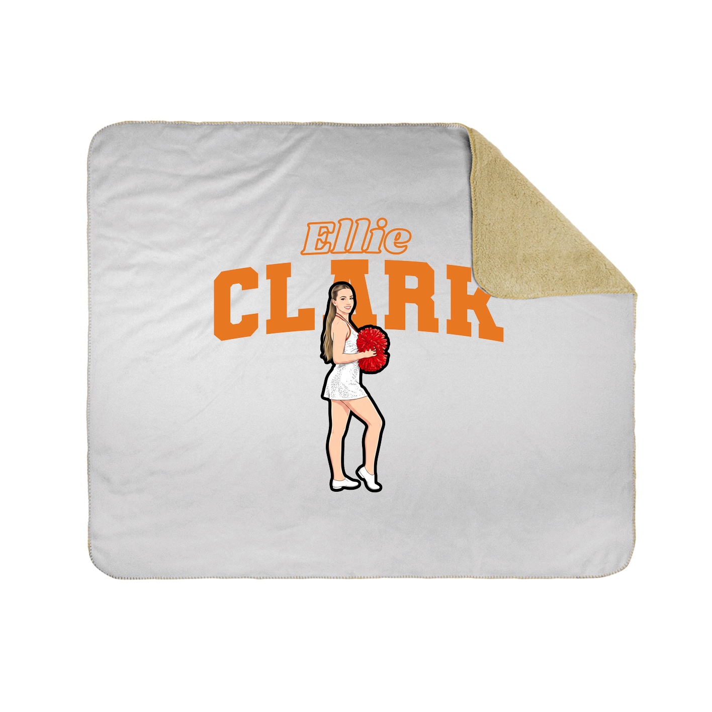 Throw Blanket — Name Arch in White