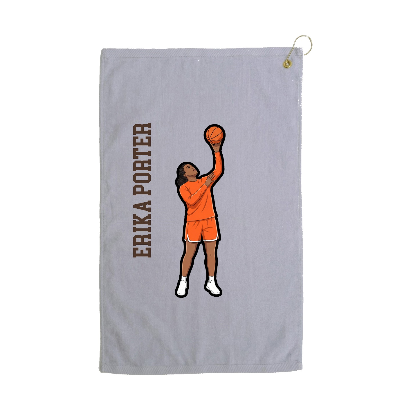 Golf Towel — Name Vertical in Grey