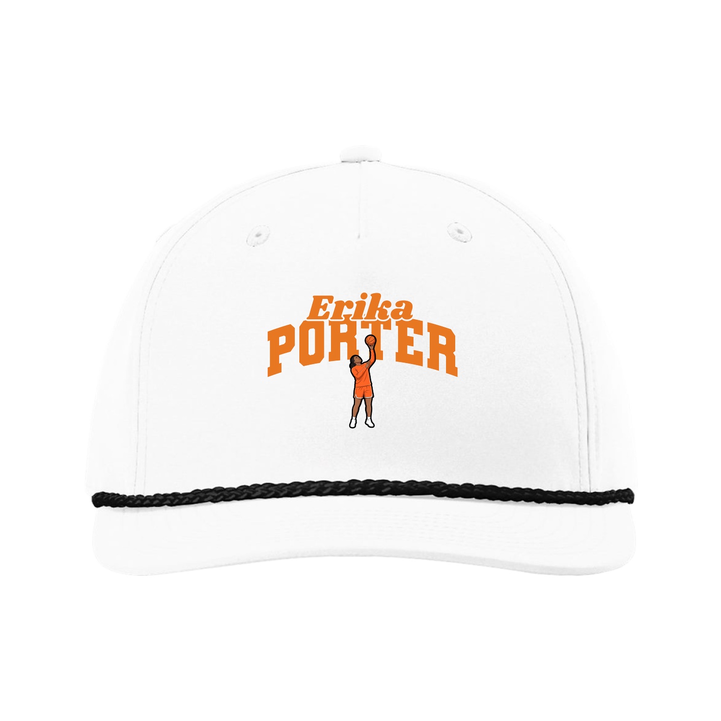 Five-Panel Classic Rope Cap — Signature Arch in White