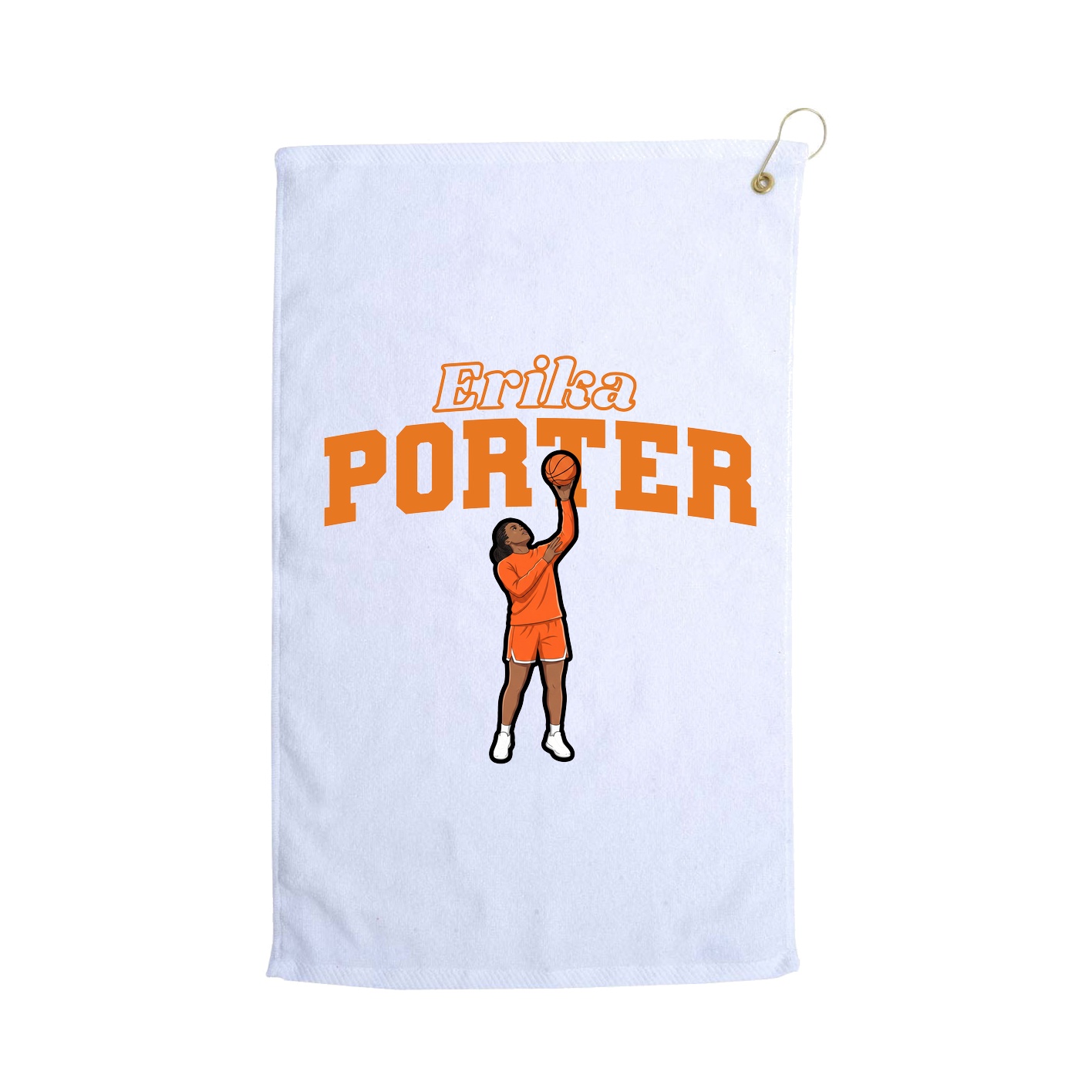 Golf Towel — Name Arch in White