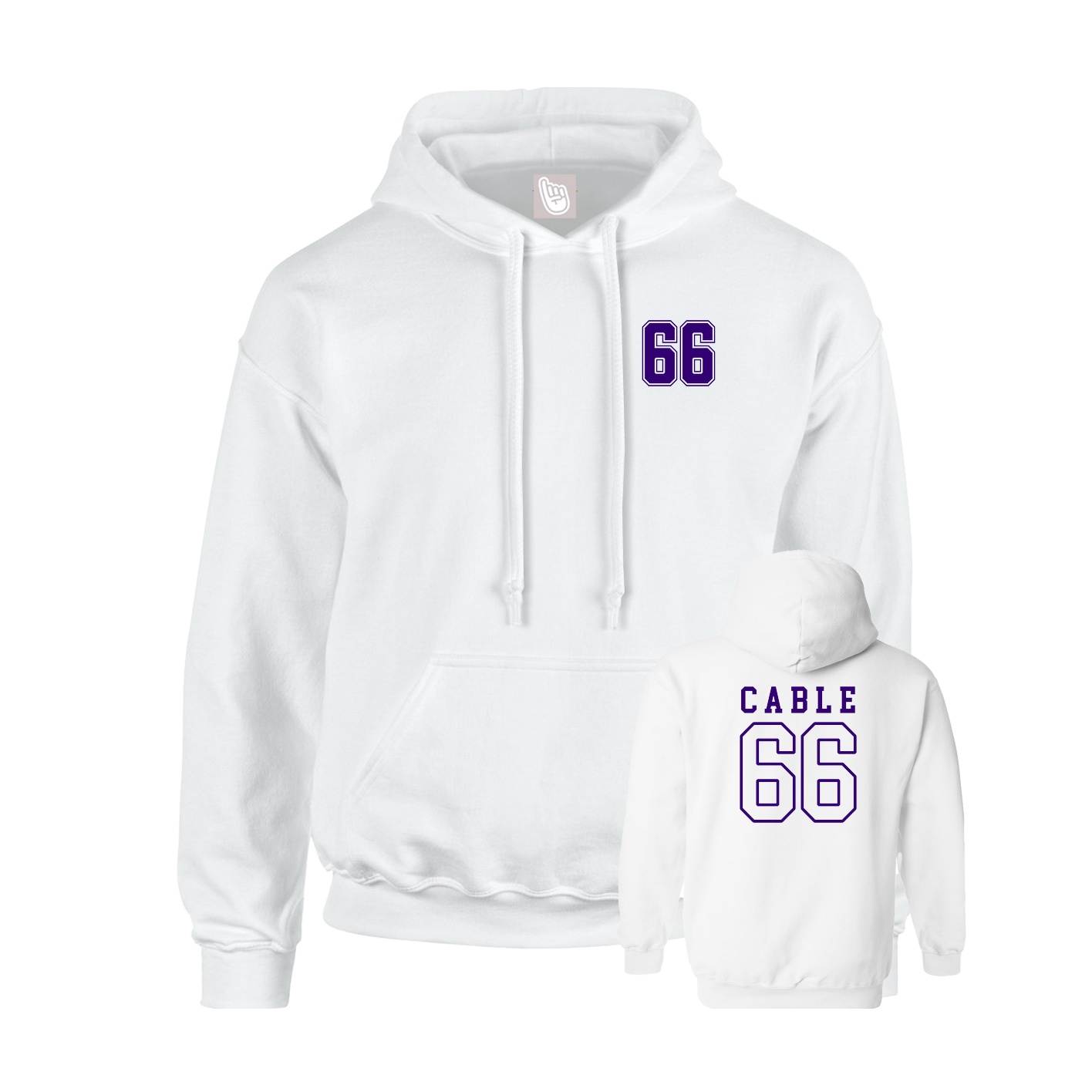 Hoodie — Chest Back in White