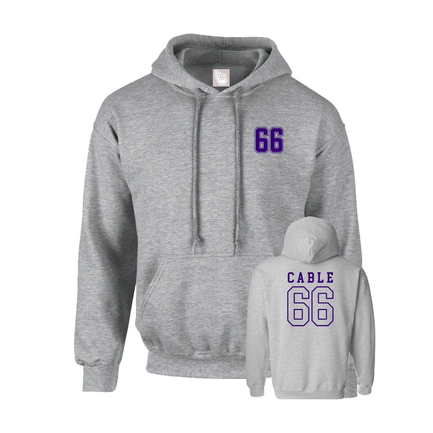 Youth Hoodie — Chest Back in Grey