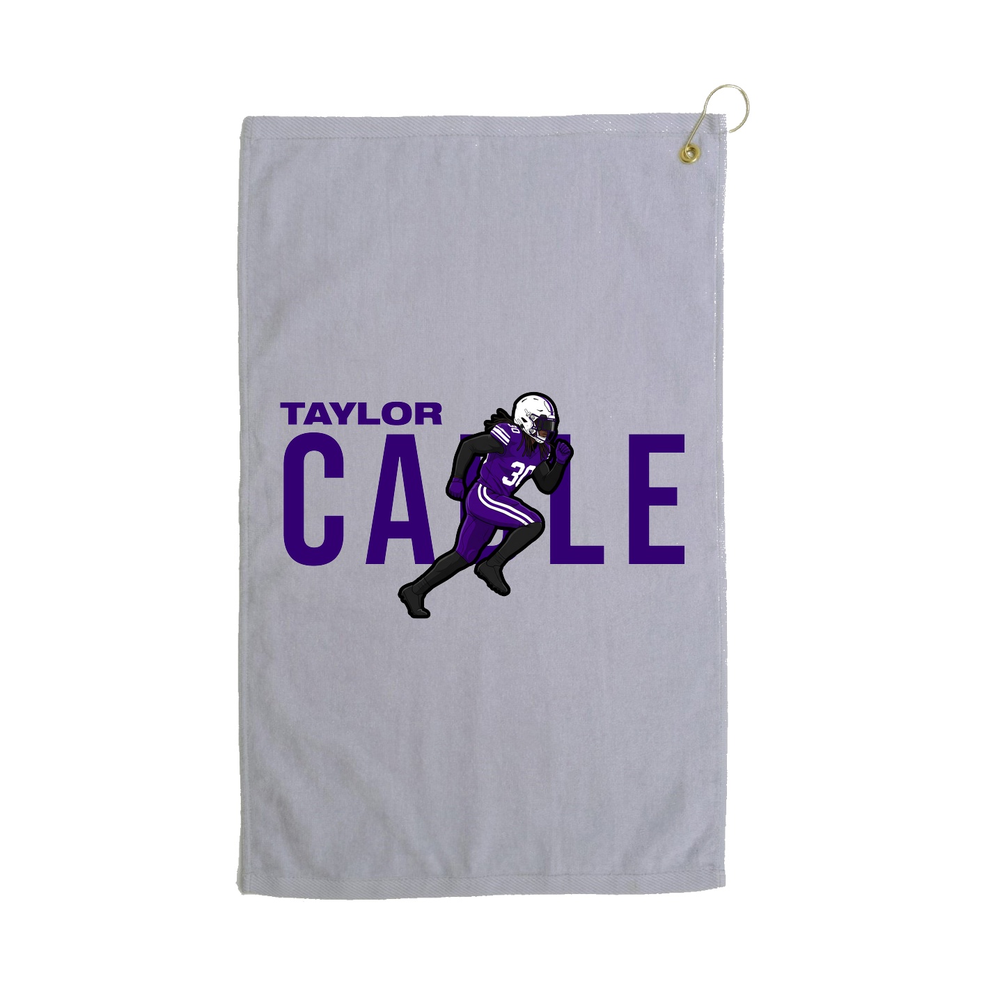 Golf Towel — Player Name in Grey