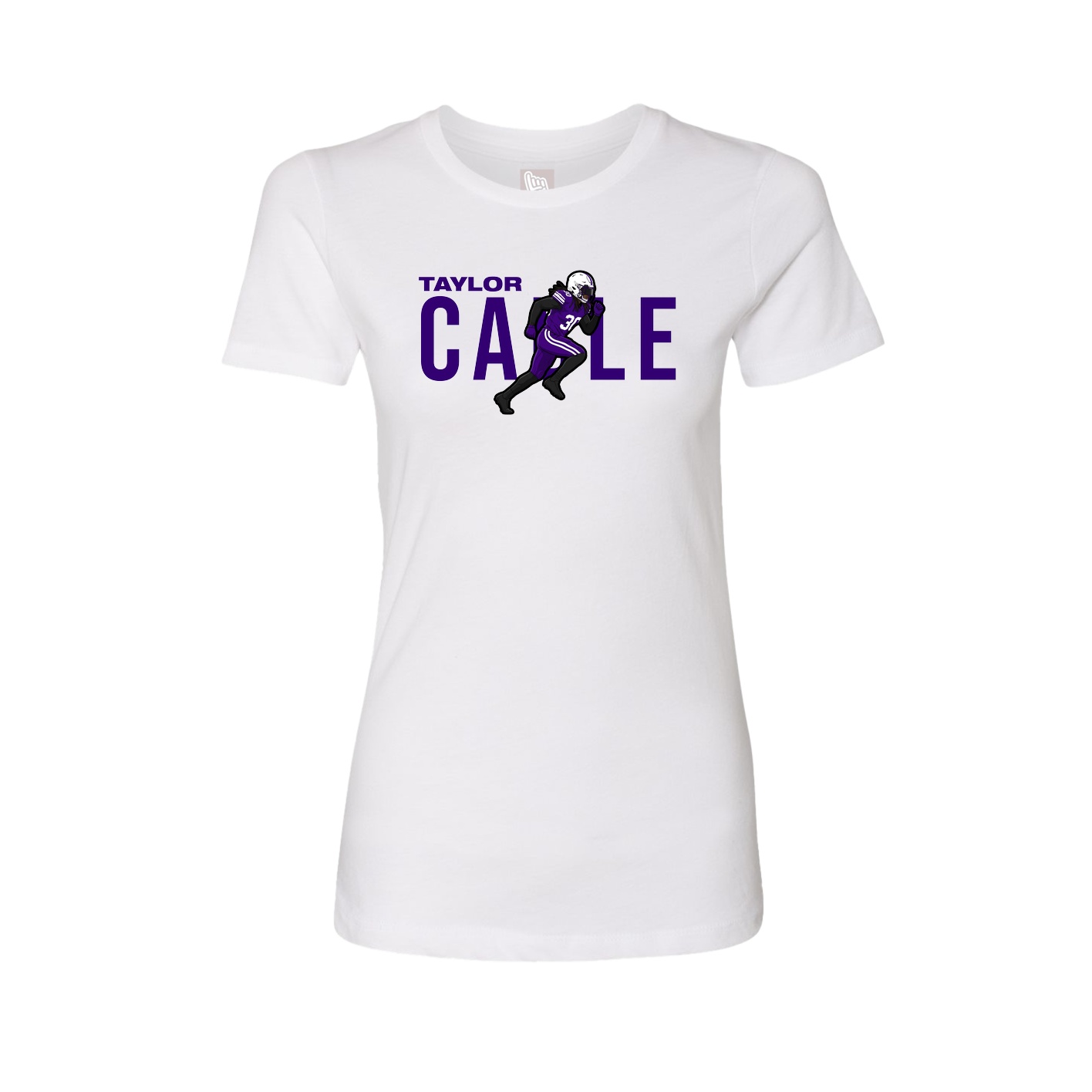 Fitted Women's Tee — Player Name in White