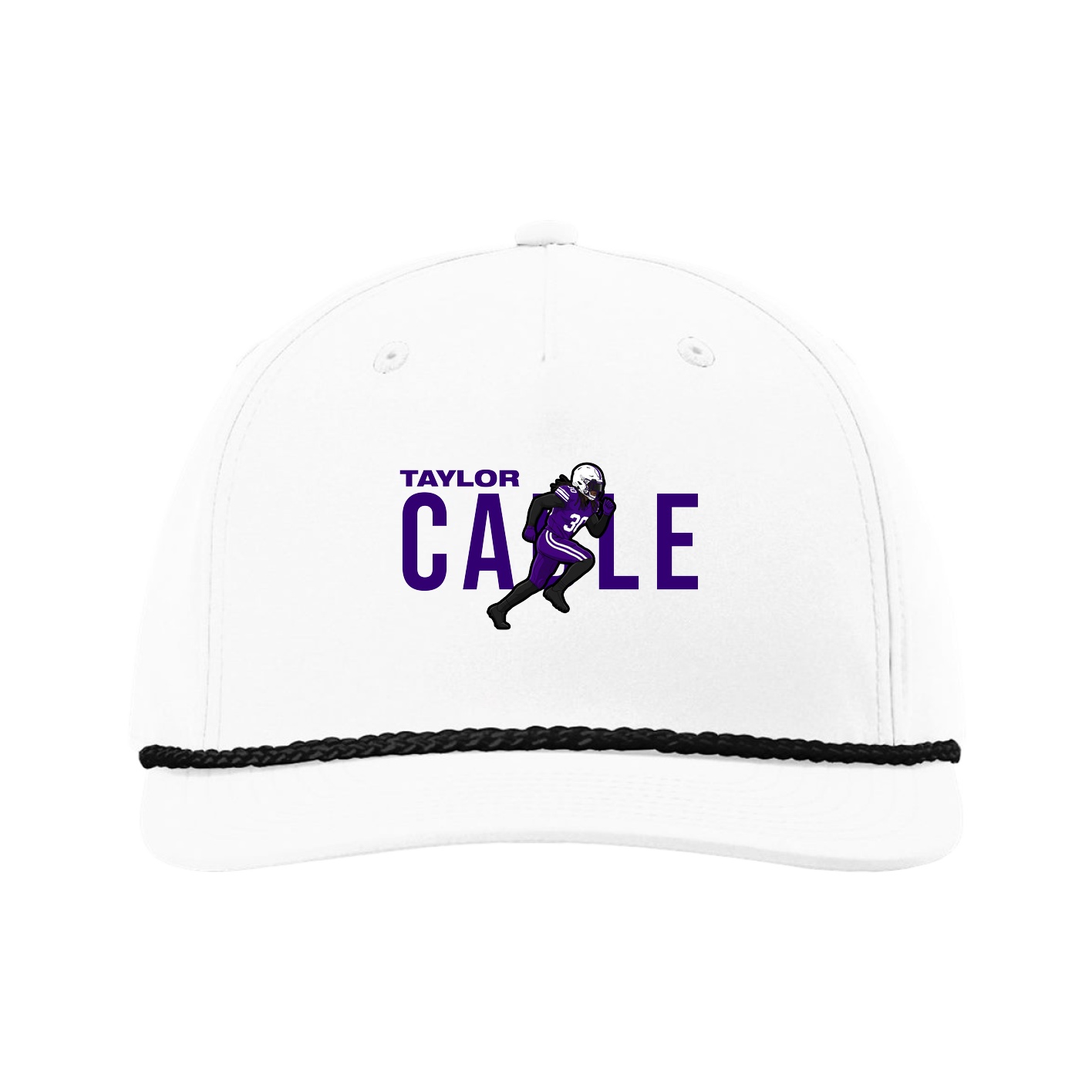 Five-Panel Classic Rope Cap — Player Name in White