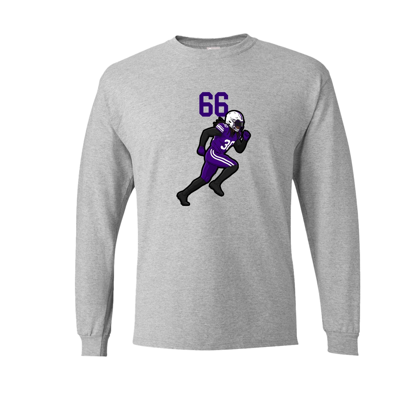 Long Sleeve Tee — Number Top in Grey