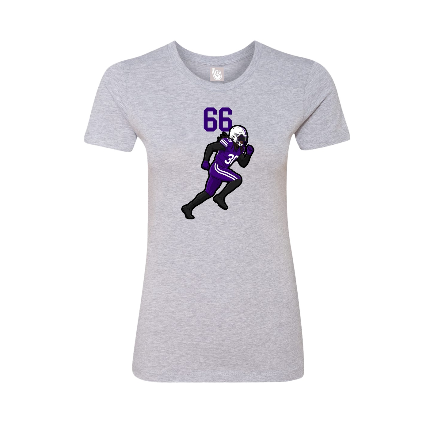 Fitted Women's Tee — Number Top in Grey