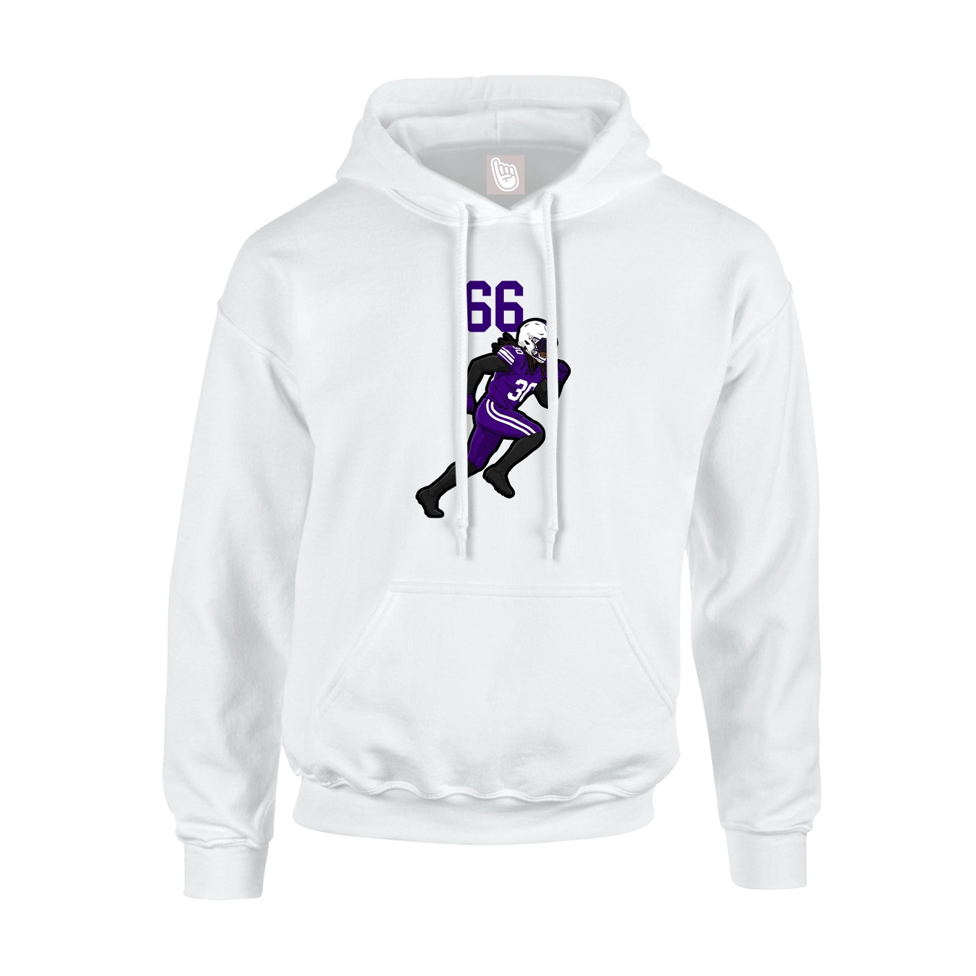 Hoodie — Number Top in White