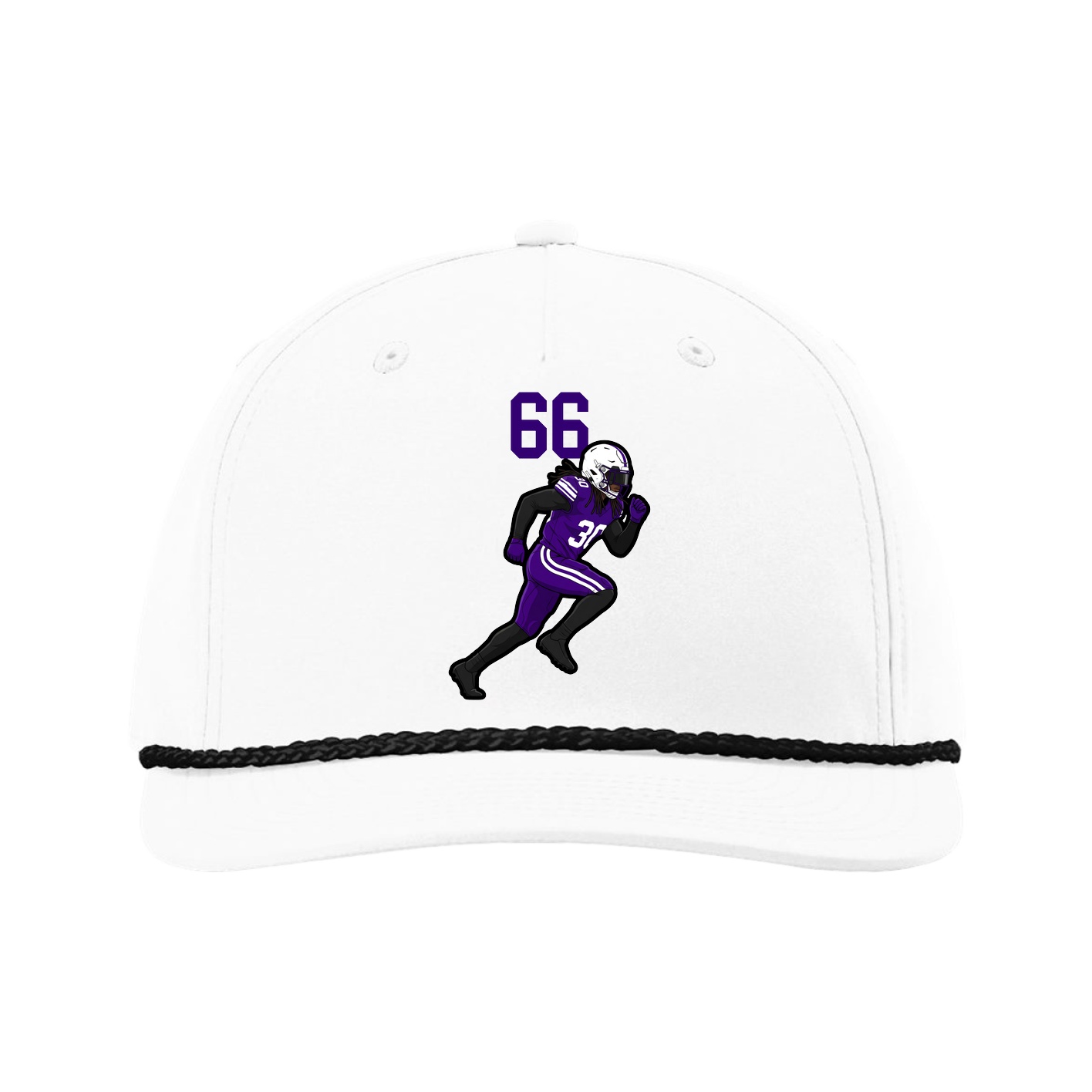 Five-Panel Classic Rope Cap — Number Top in White