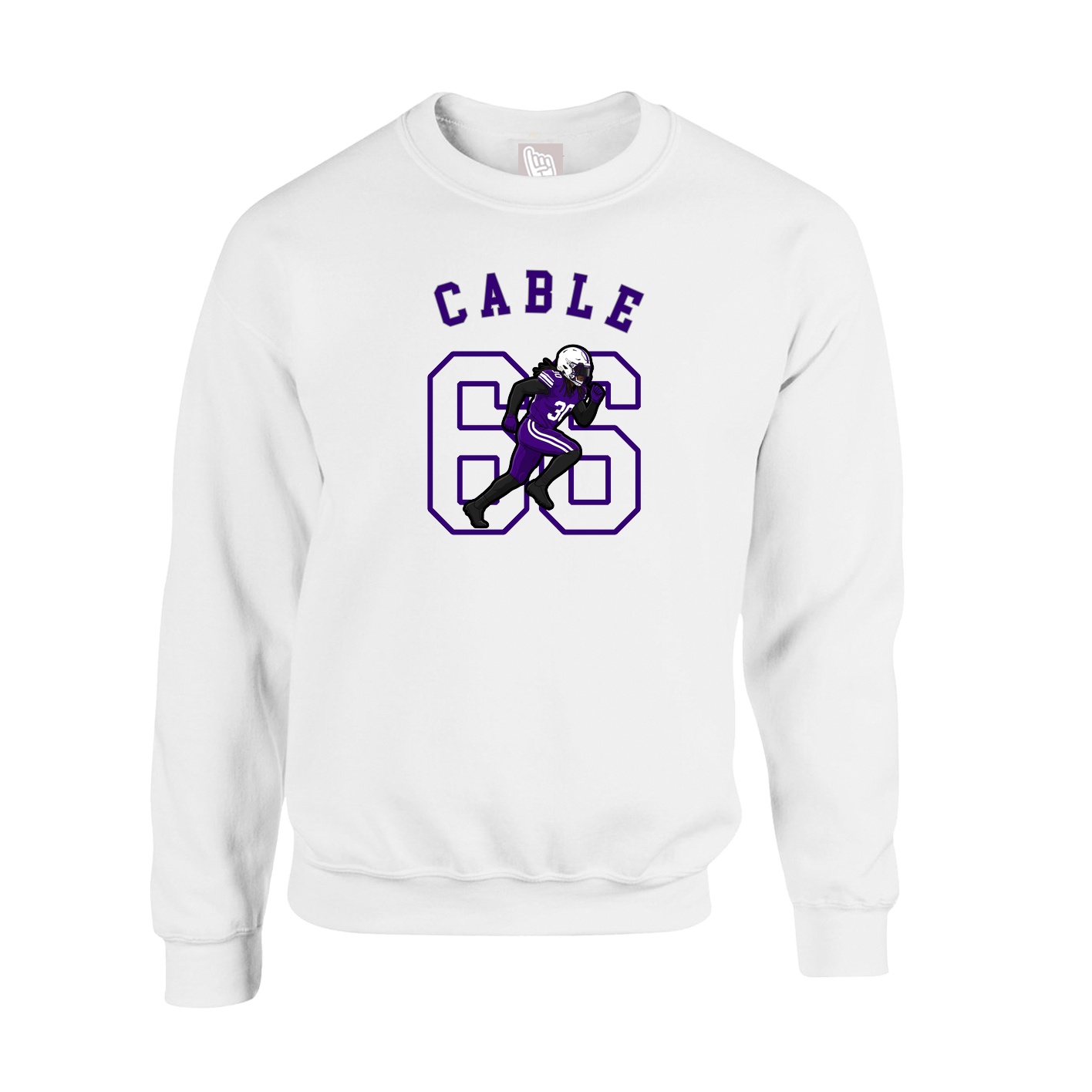 Fleece Crew — Shirsey Arch in White