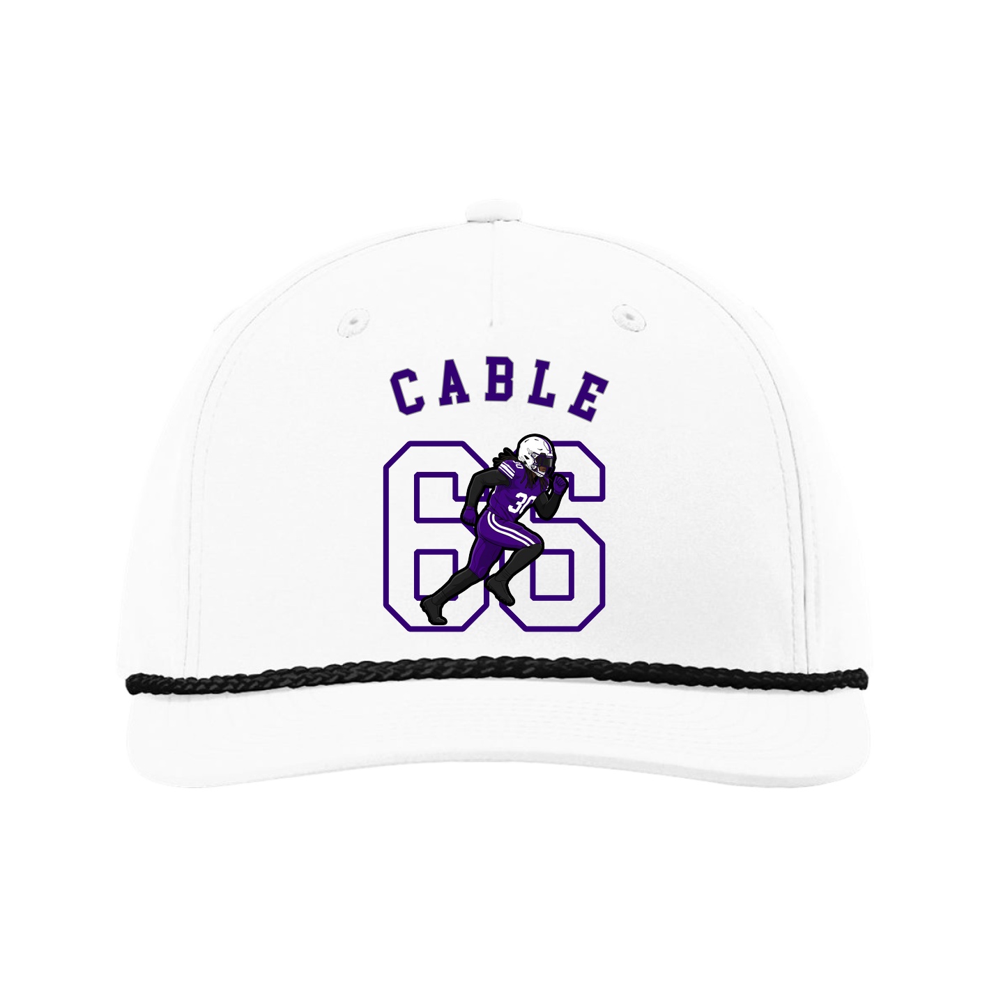 Five-Panel Classic Rope Cap — Shirsey Arch in White