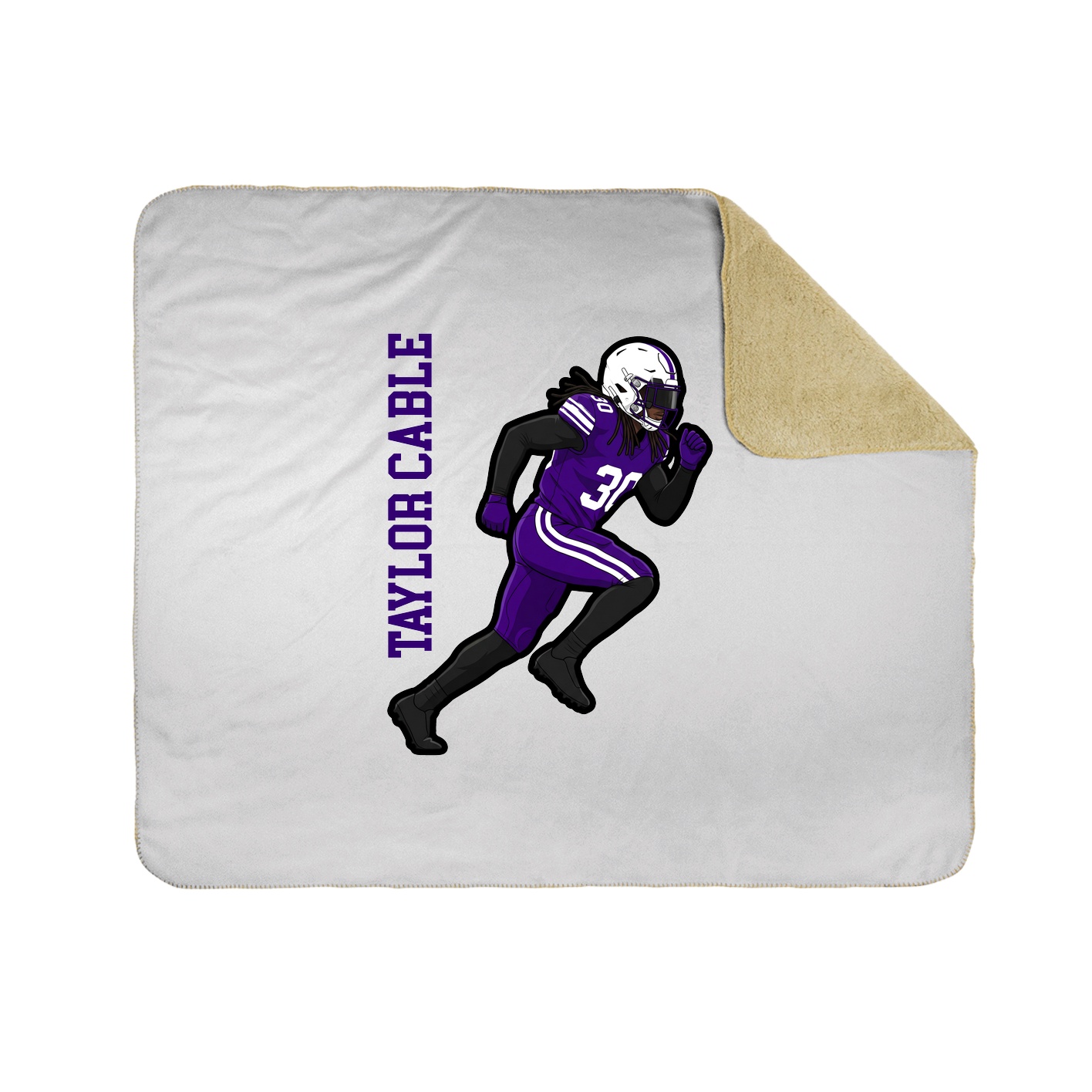Throw Blanket — Name Vertical in White