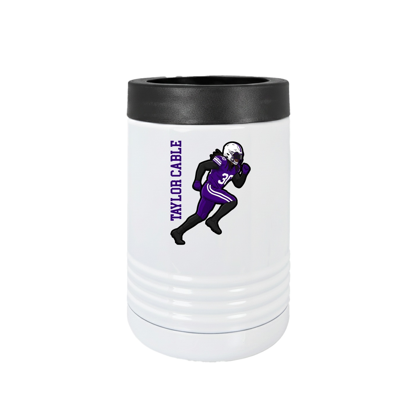 Beverage Holder — Name Vertical in White