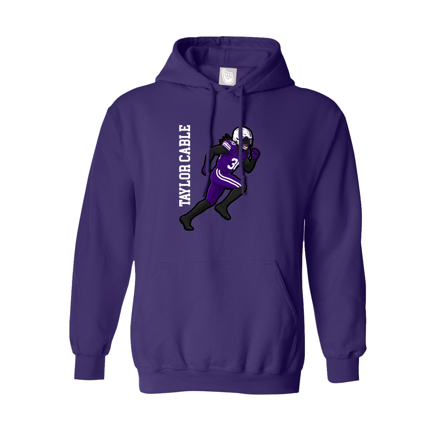 Youth Hoodie — Name Vertical in Purple