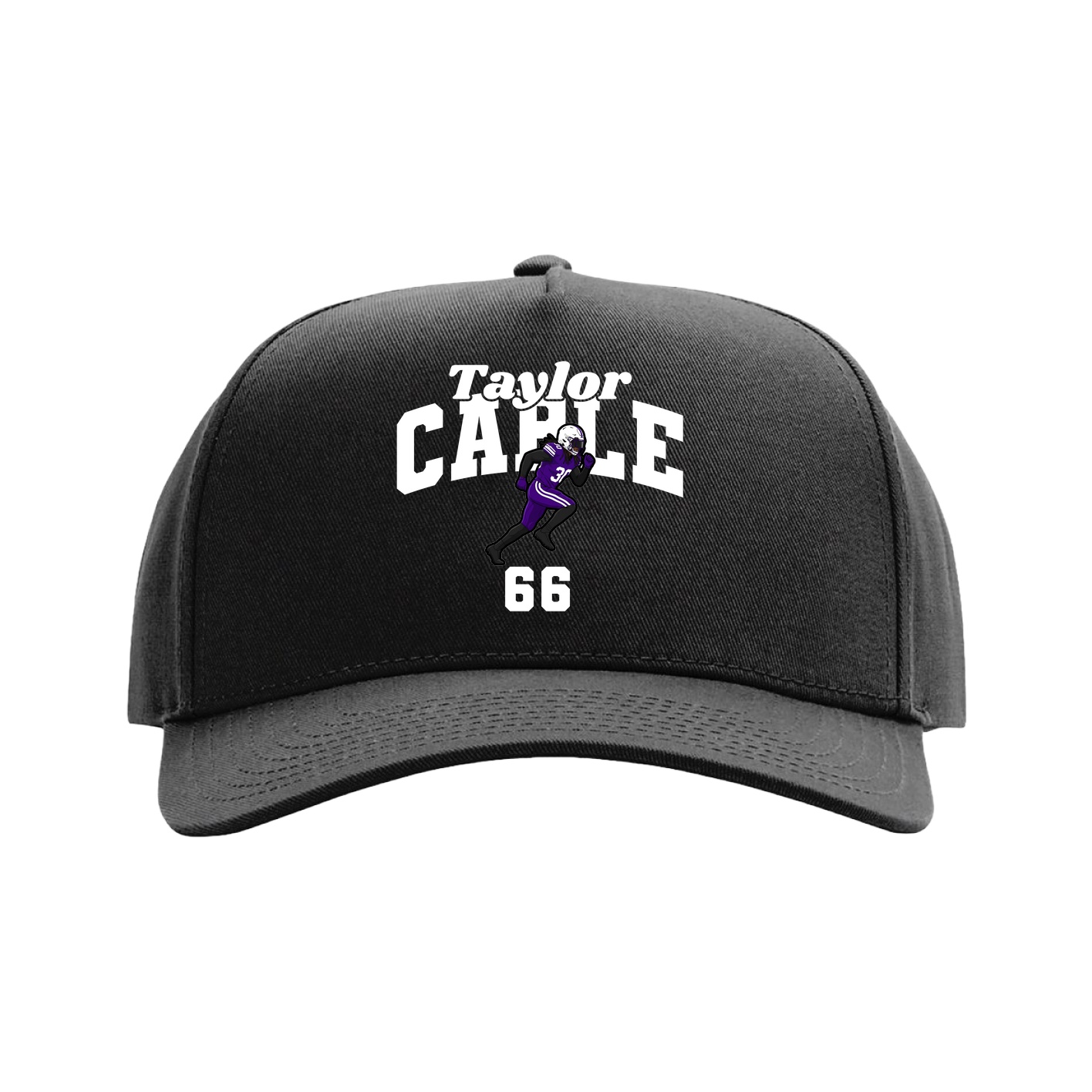 Full Fabric Five-Panel Champ Cap — Signature Arch in Black