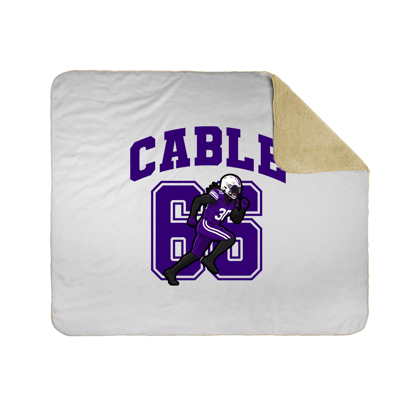 Throw Blanket — Number in White