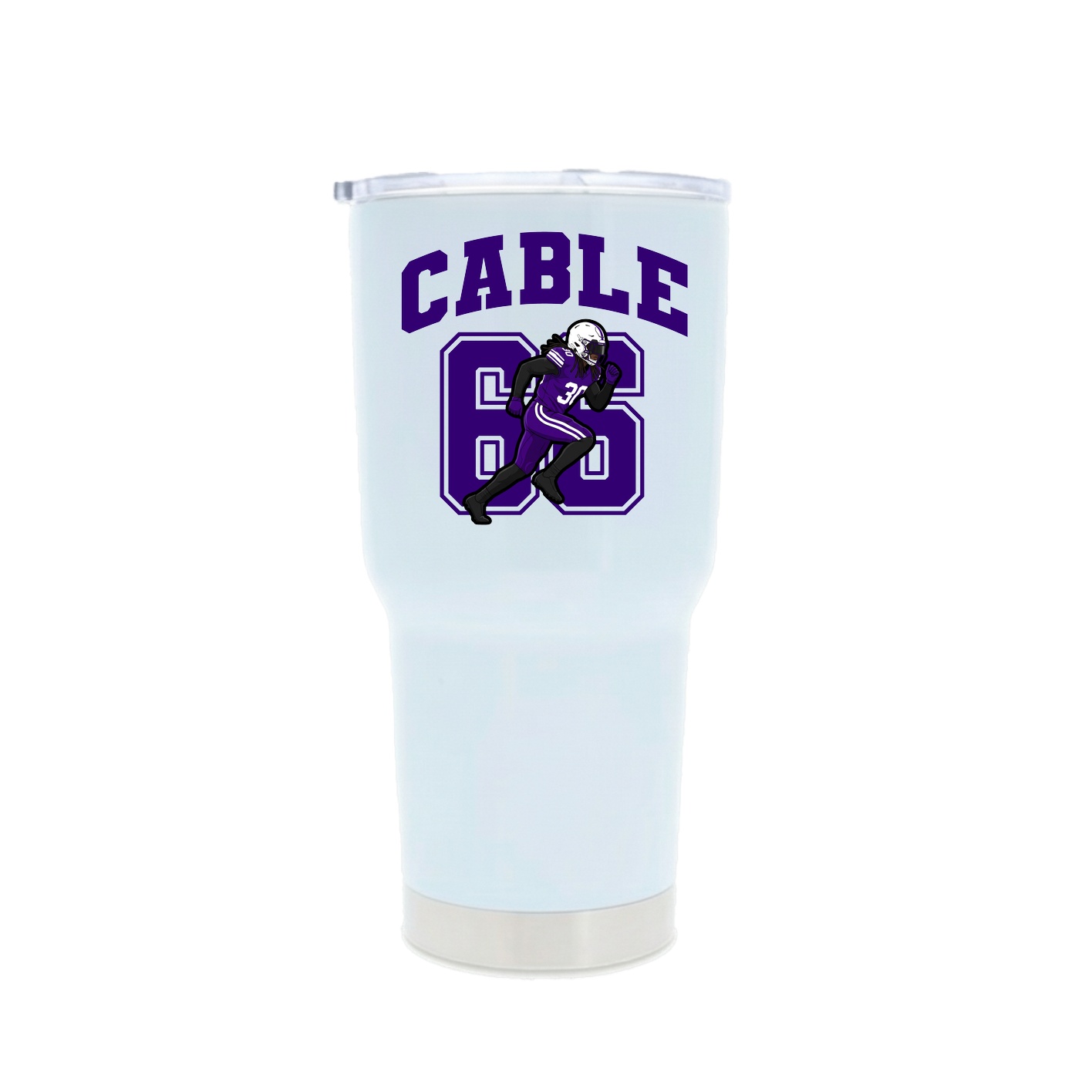 30oz Stainless Steel Tumbler — Number in White