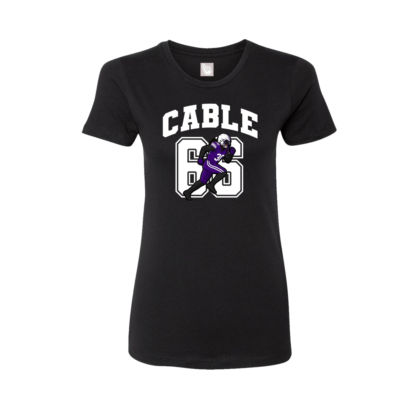 Fitted Women's Tee — Number in Black