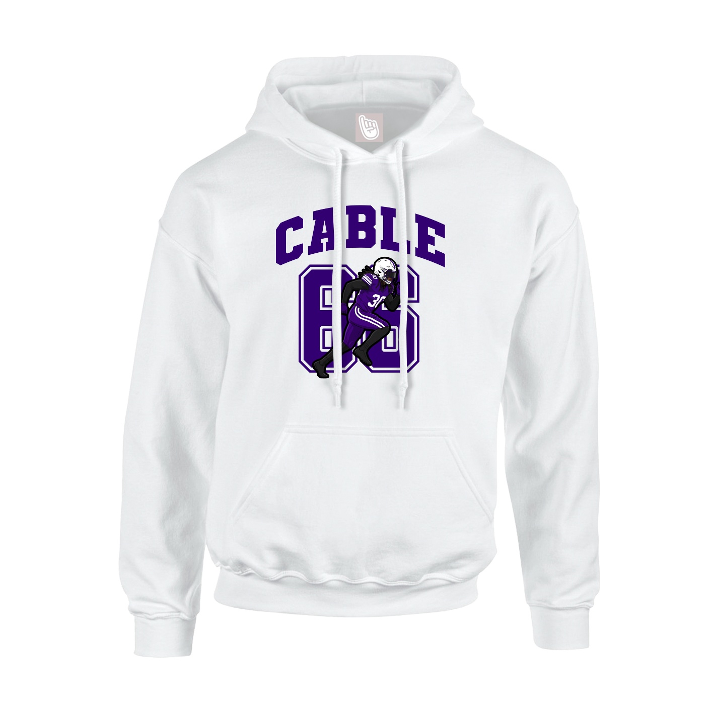 Hoodie — Number in White
