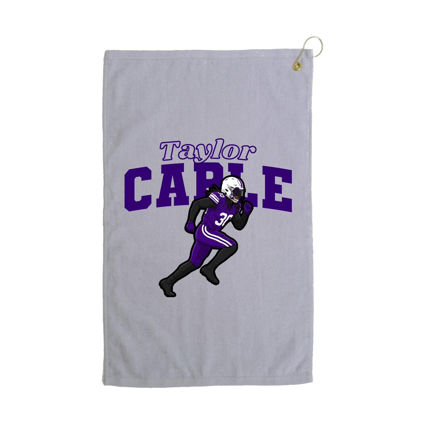 Golf Towel — Name Arch in Grey